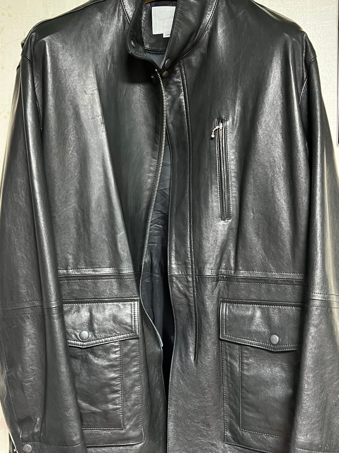 유스 레더 하이넥 하프 코트 L 상품이미지7