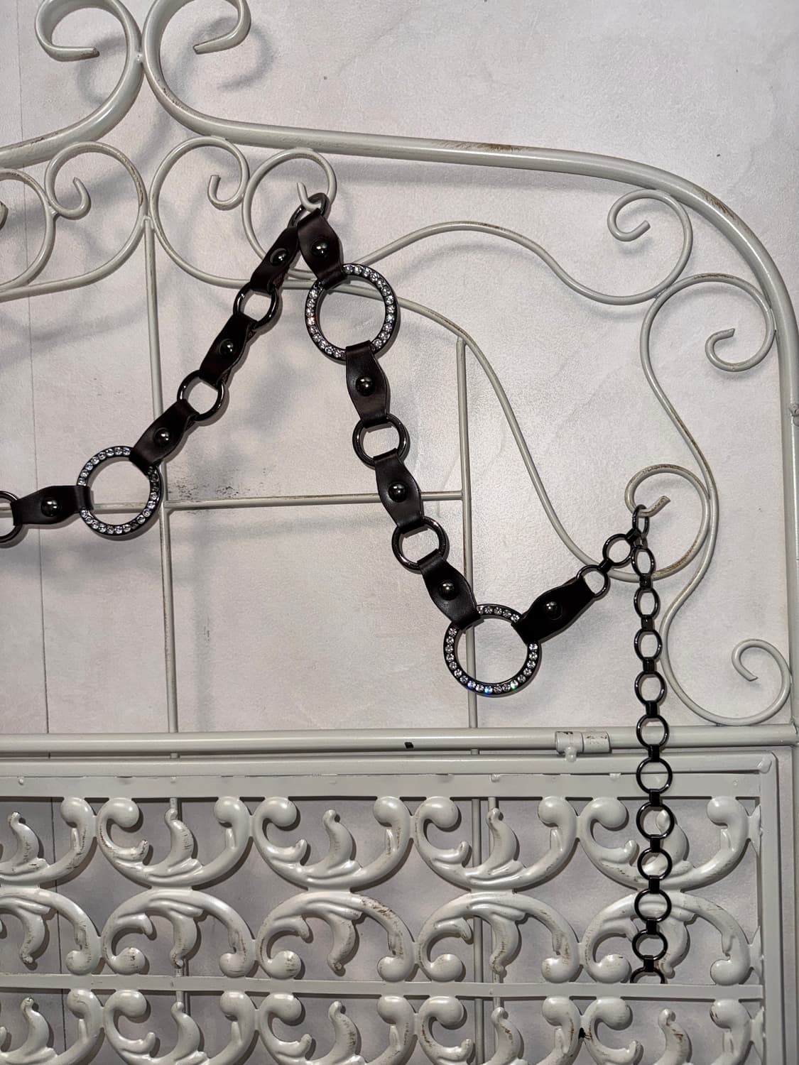 Dark brown ring cubic chain belt 상품이미지3