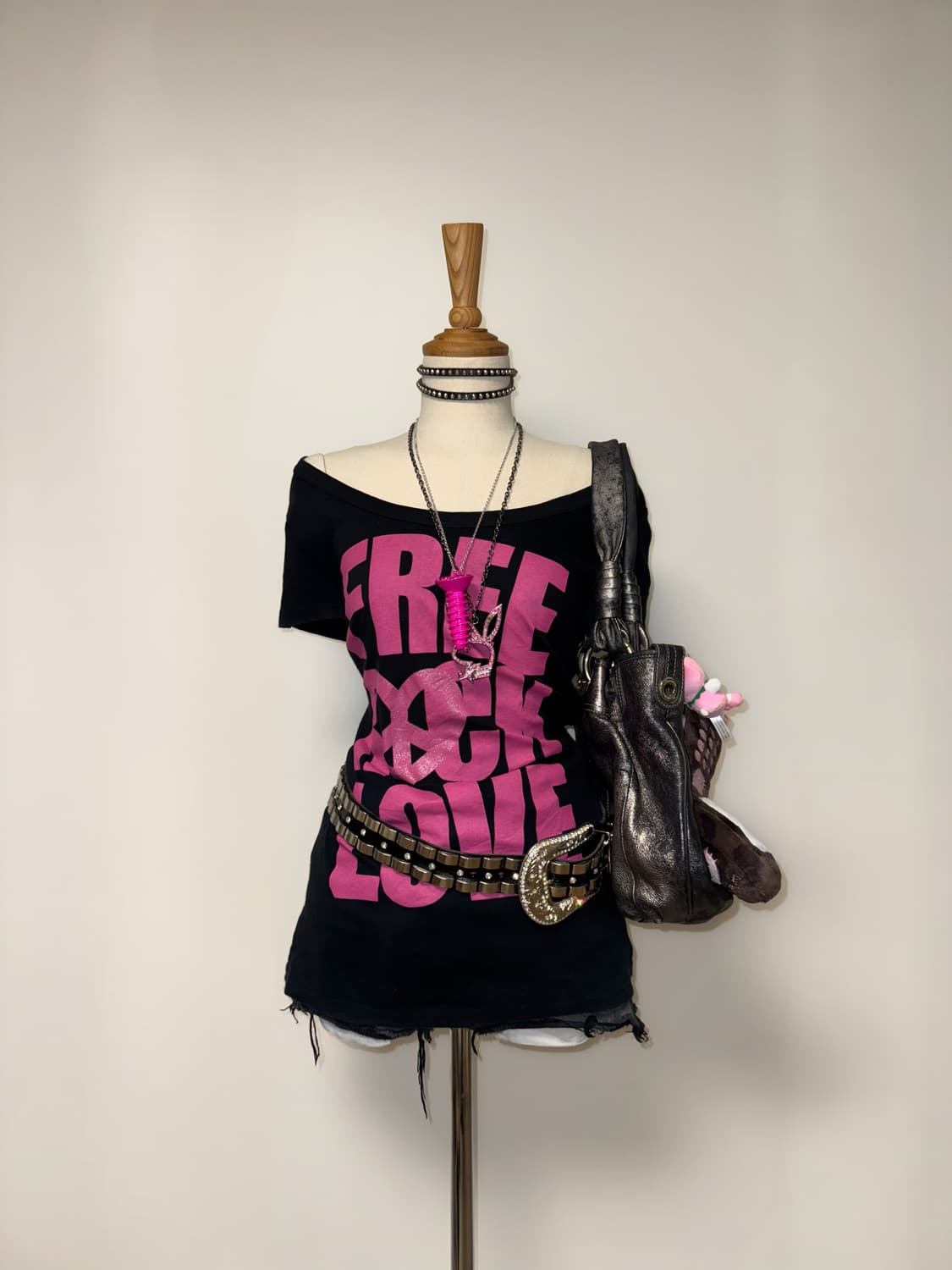 Sorridere 핑크 레터링 갸루 탑 상품이미지4