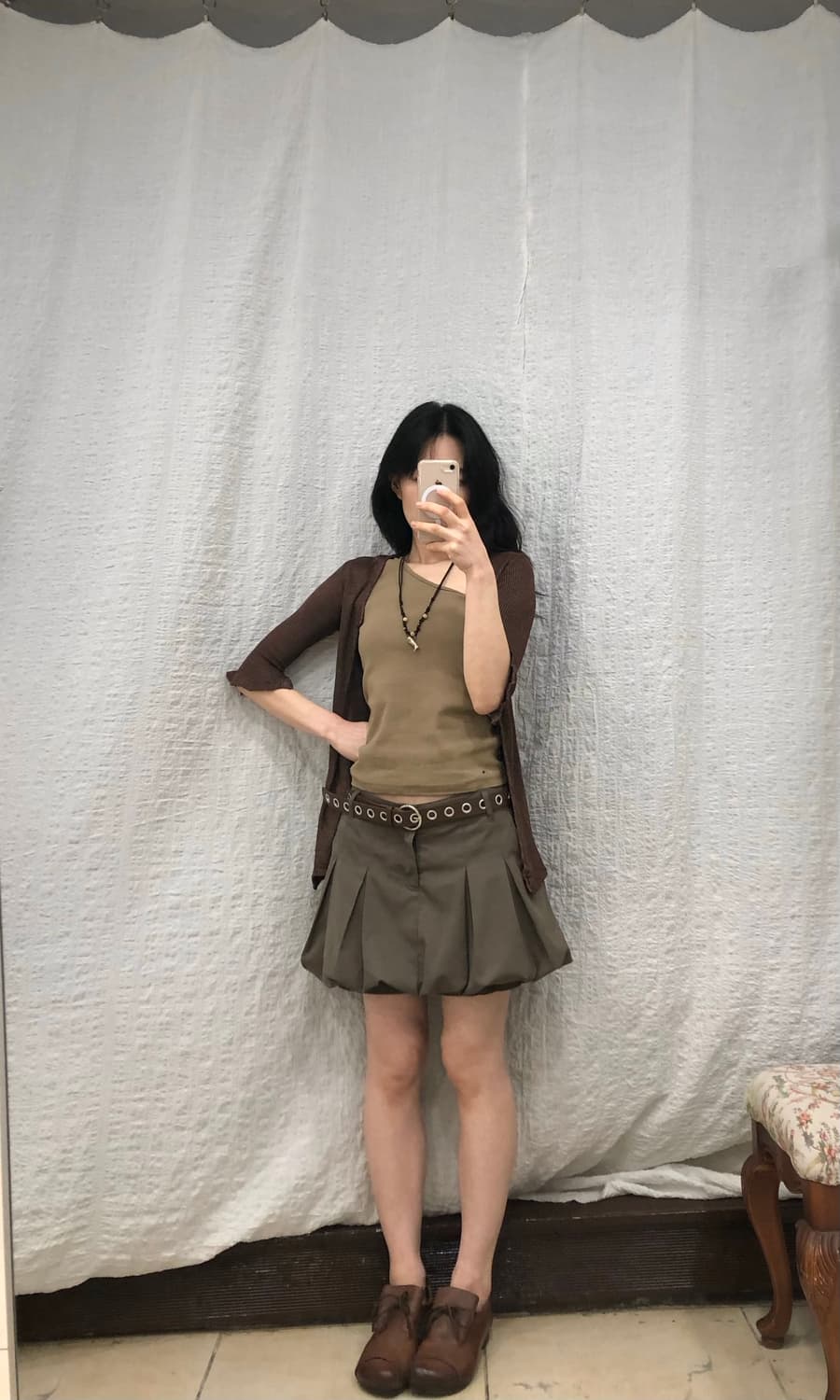 Bubble hem mini skirt 상품이미지3