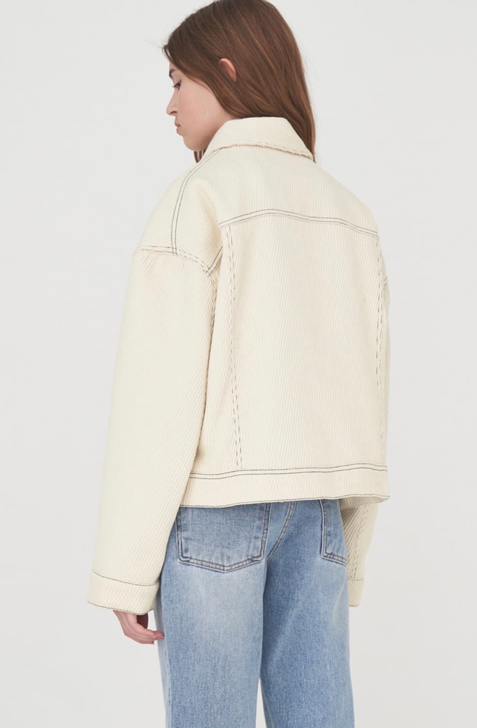 래이디 볼륨 크롭 울 자켓 상품이미지4