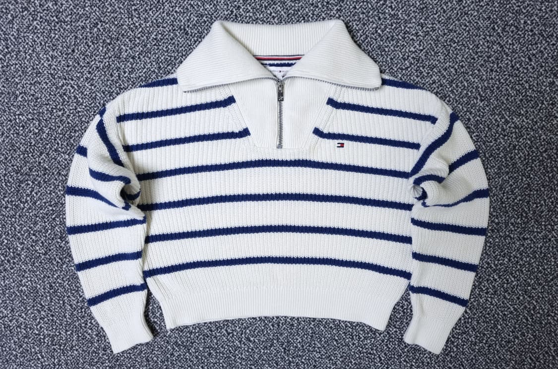 [무료배송][130]타미힐피거 키즈 반집업 하이넥 니트 상품이미지1