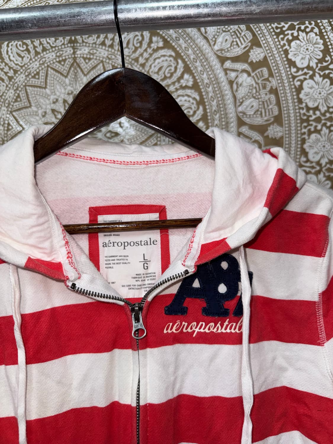 AEROPOSTALE 빈티지 여성 스트라이프 약기모 후드집업  상품이미지4