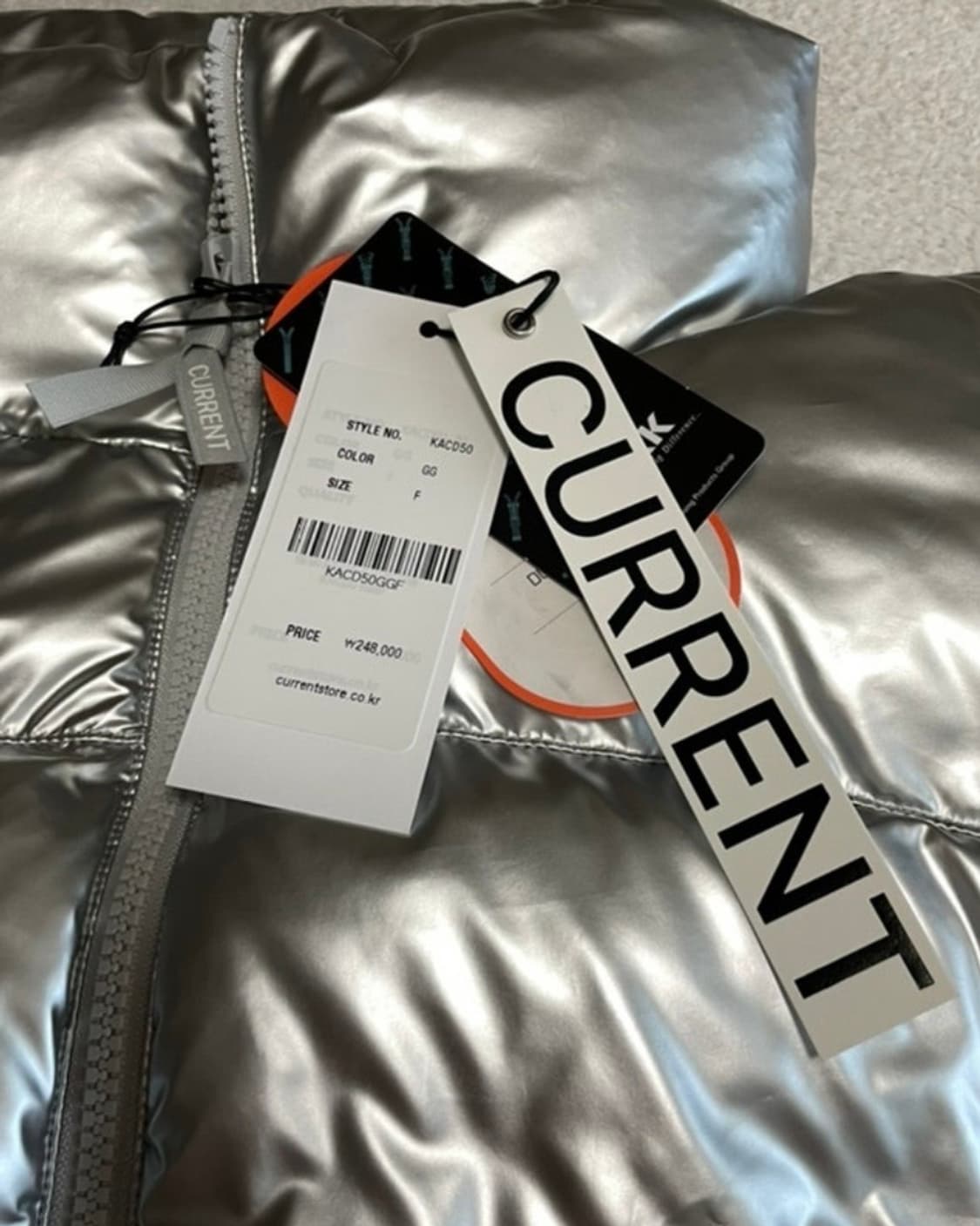 커렌트 숏 푸퍼 패딩 글로시 그레이 F 상품이미지4