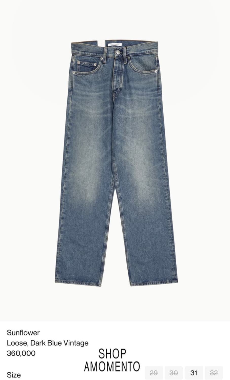 선플라워 루즈 다크 블루 빈티지 31/32 새제품 상품이미지1