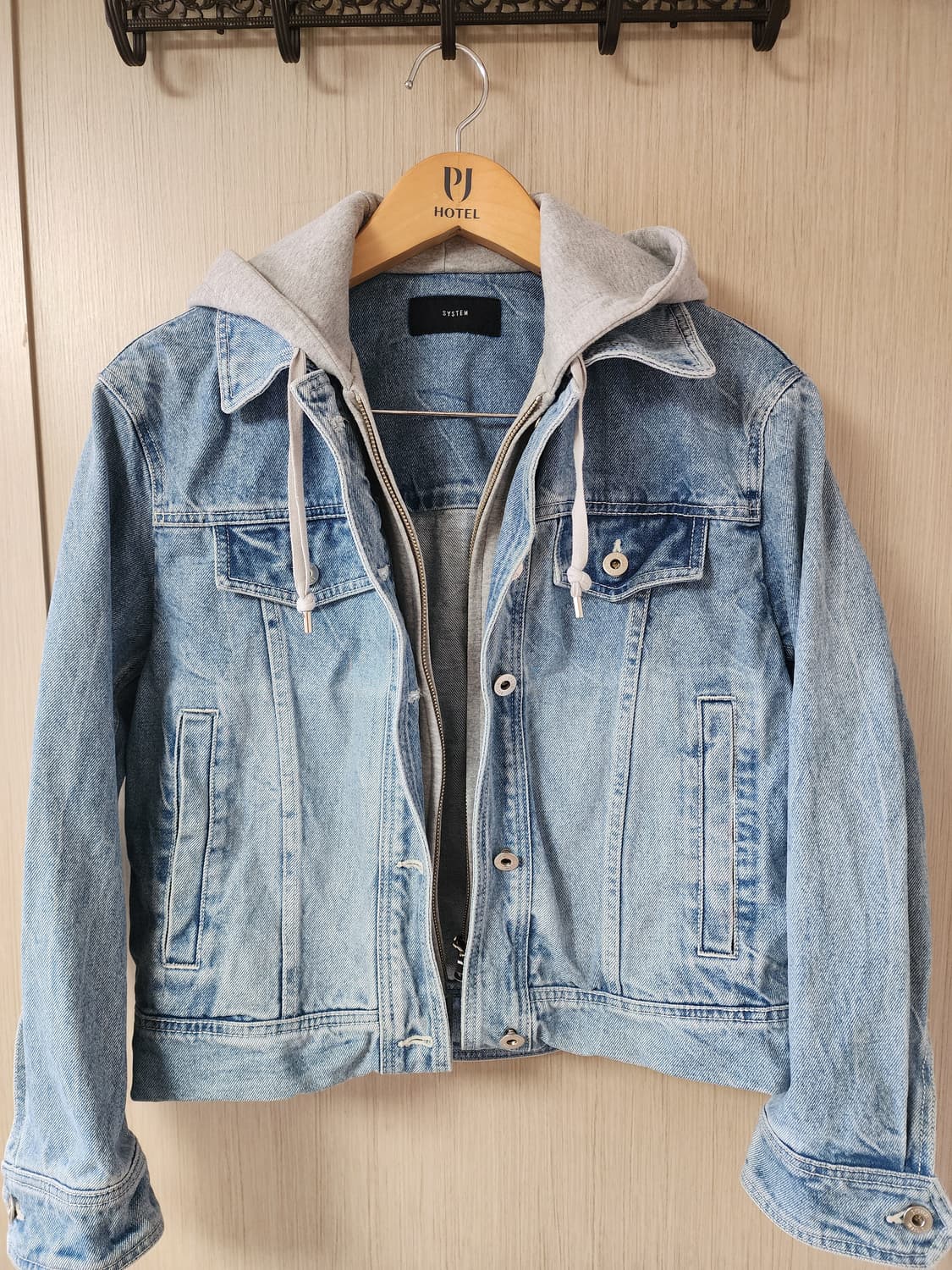 SYSTEM  후드 데님 청자켓 상품이미지1