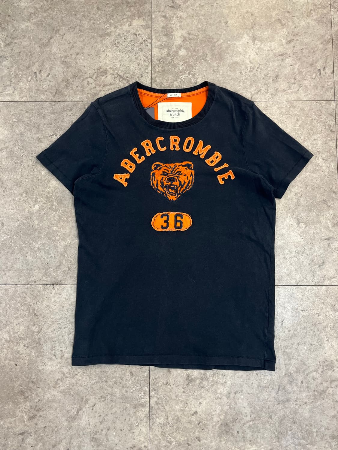 아베크롬비 패치 반팔티 네이비 M #csz3789 상품이미지3