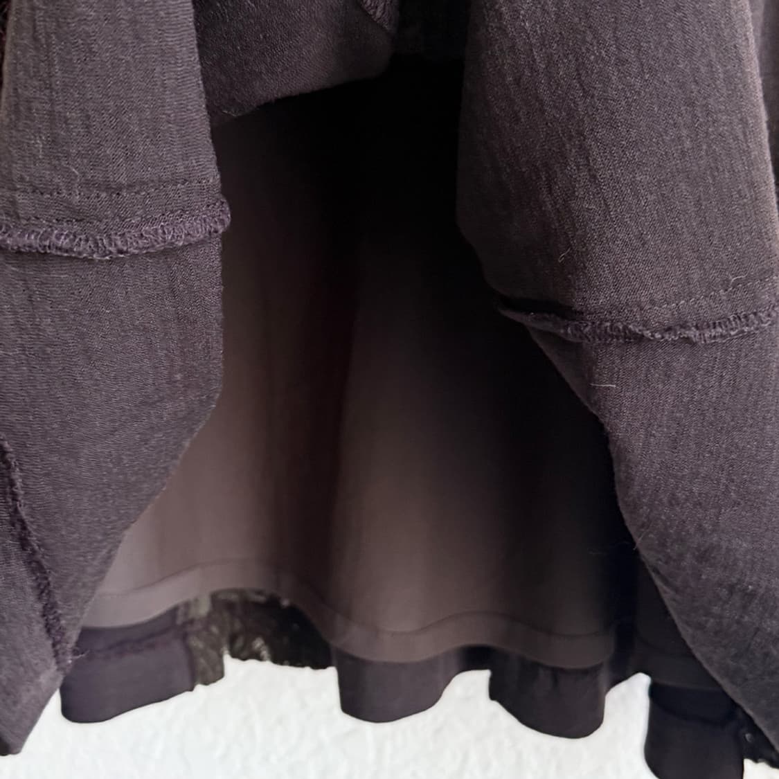 모카 쉐도우 레이어드 울 스커트 상품이미지6