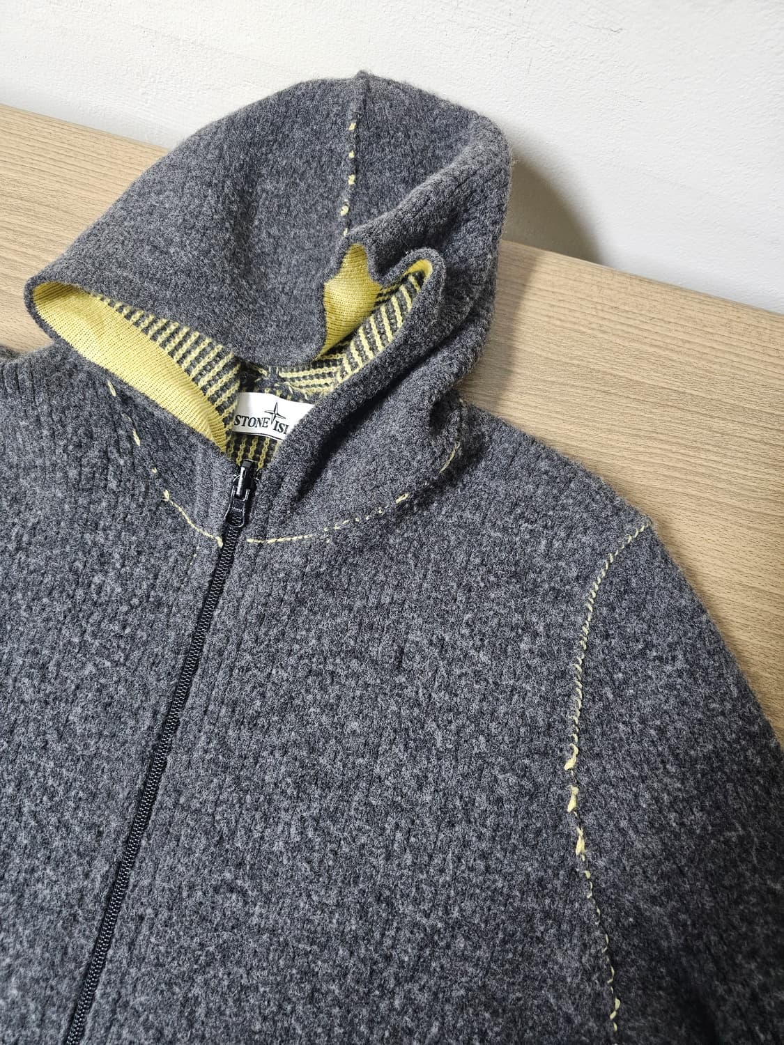 스톤아일랜드 리버시블 알파카 후드 집업 니트 상품이미지6