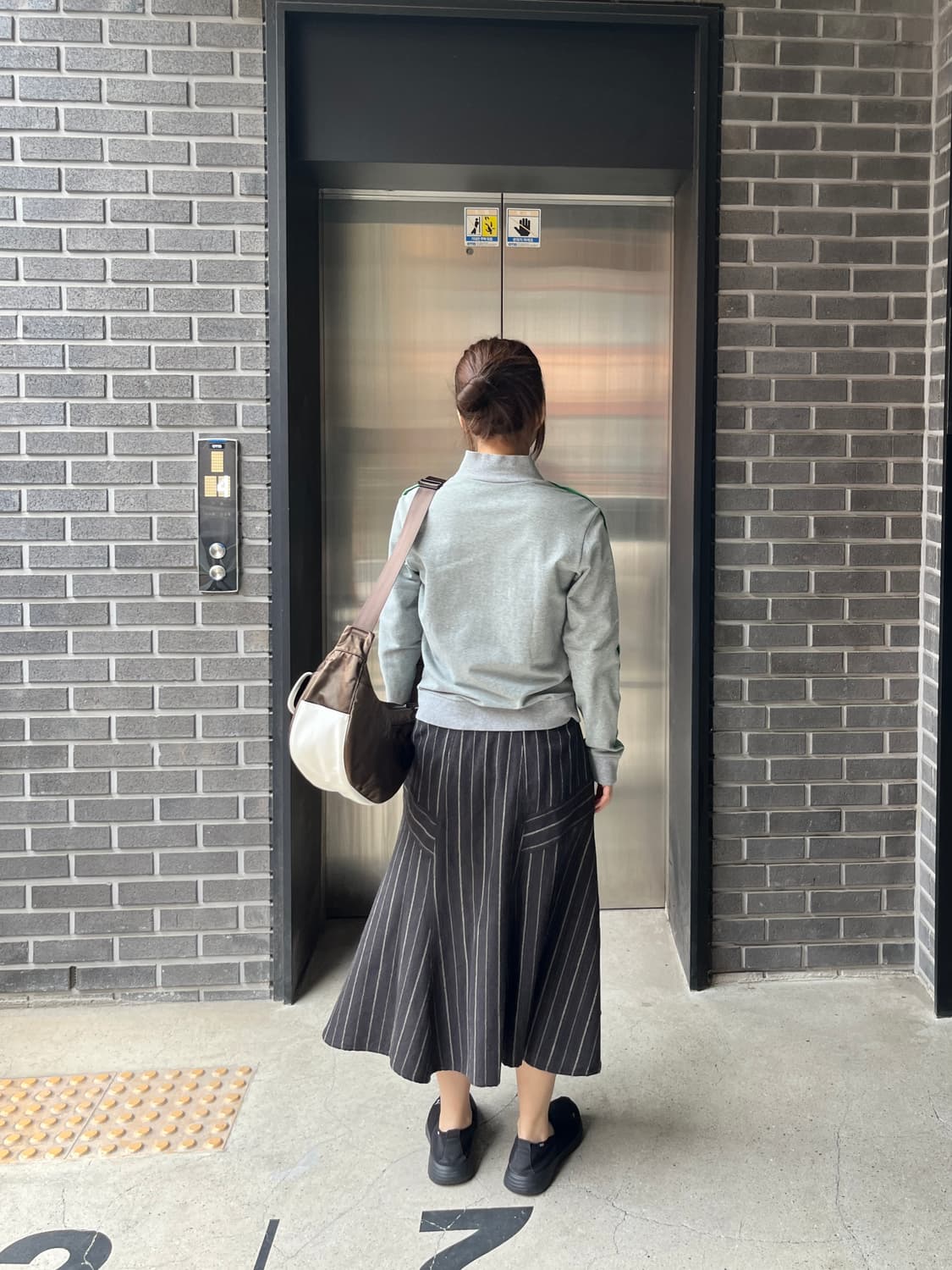 io comme io 절개 스트라이프 스커트 상품이미지6