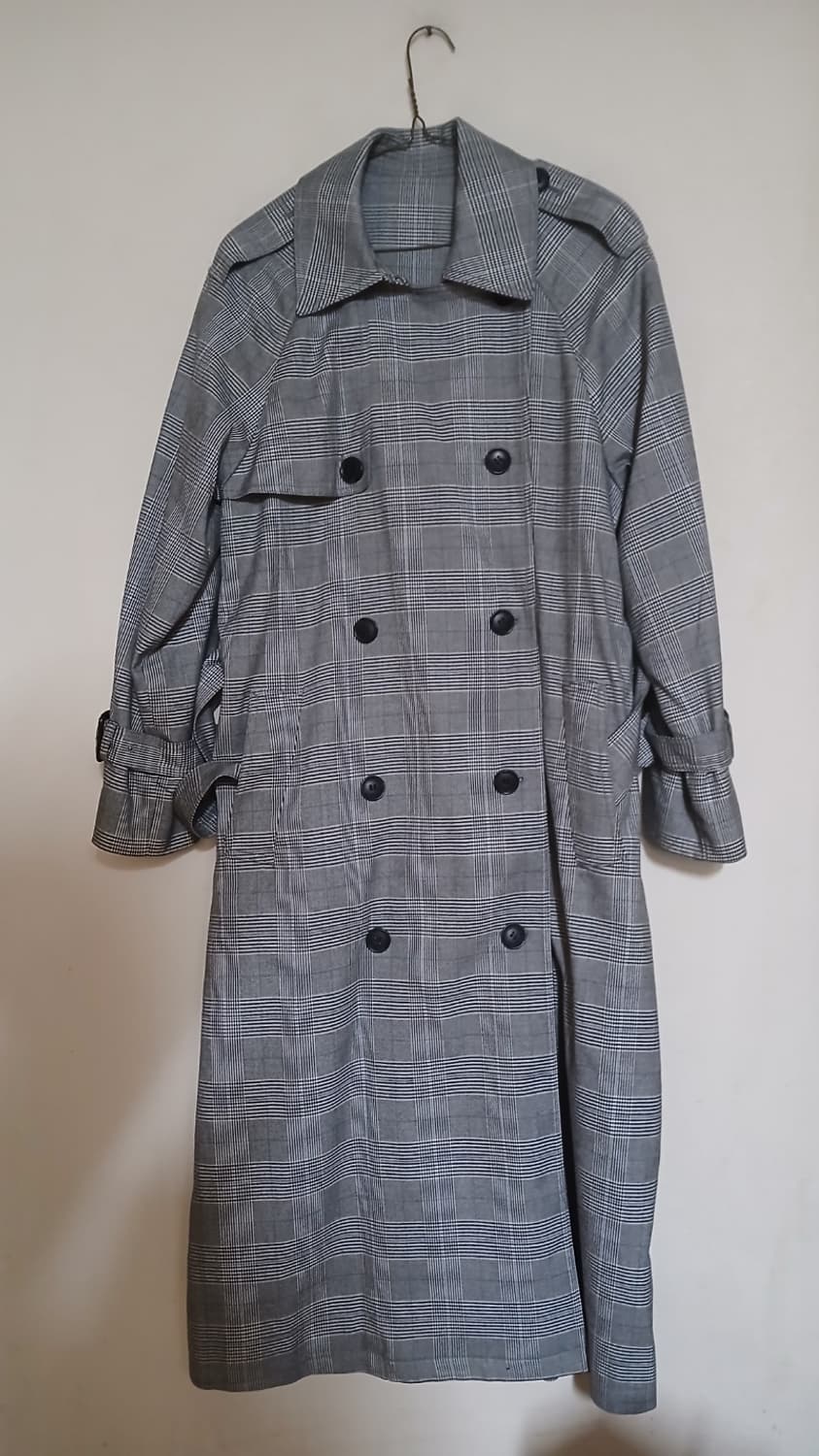 스파오 SPAO 체크 패턴 롱 트렌치 코트 자켓 재킷 점퍼 여성 아우터 상품이미지3