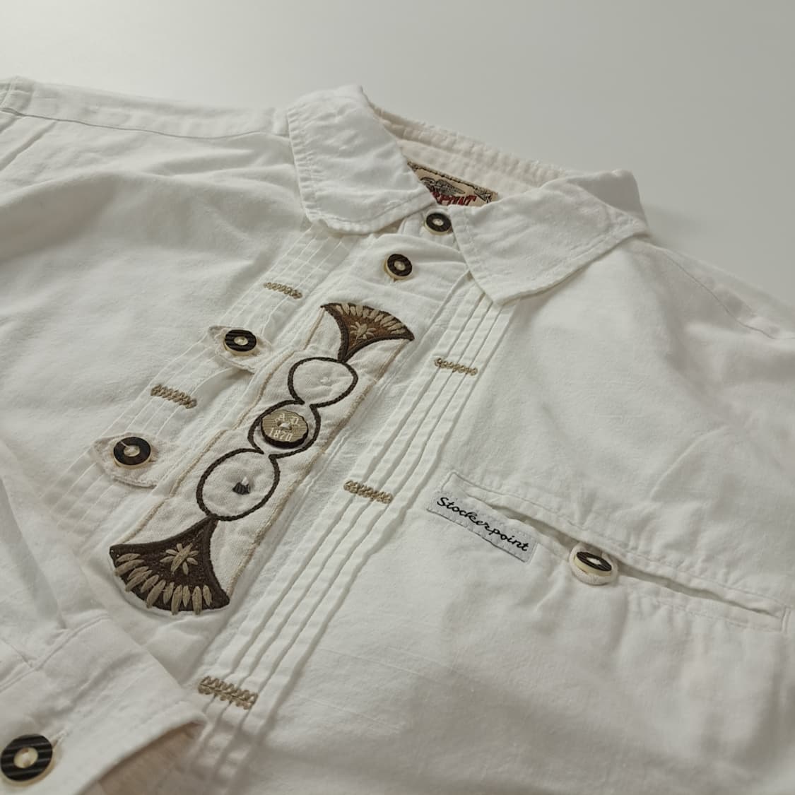 CK987 2XL 스토커포인트 90s 독일판 바바리안 롤업버튼 셔츠 남 상품이미지3