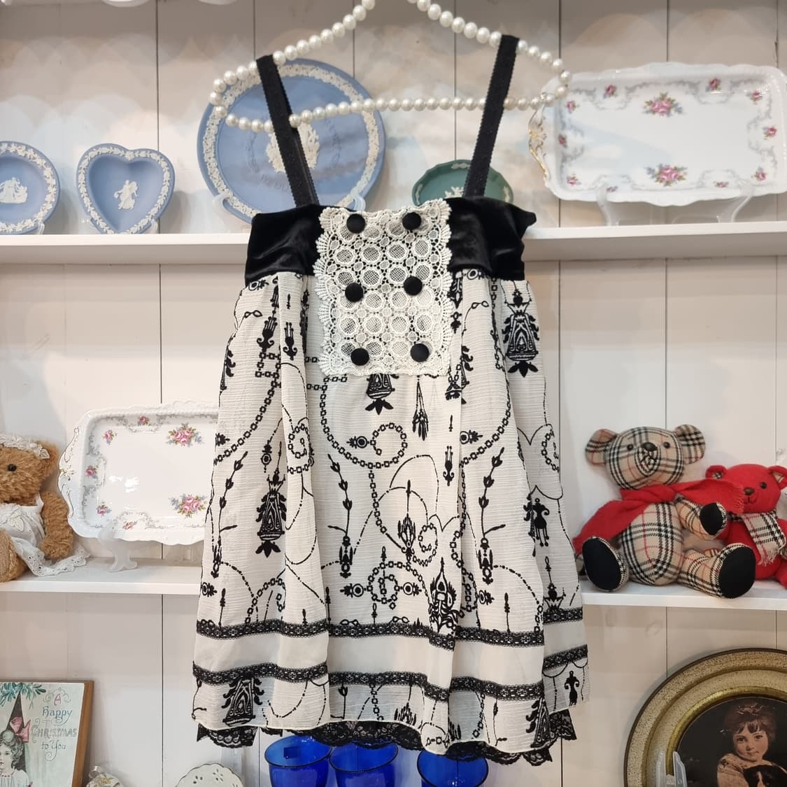 axes femme 악시즈팸므 고딕 레이스 프릴 슬리브리스 상품이미지5