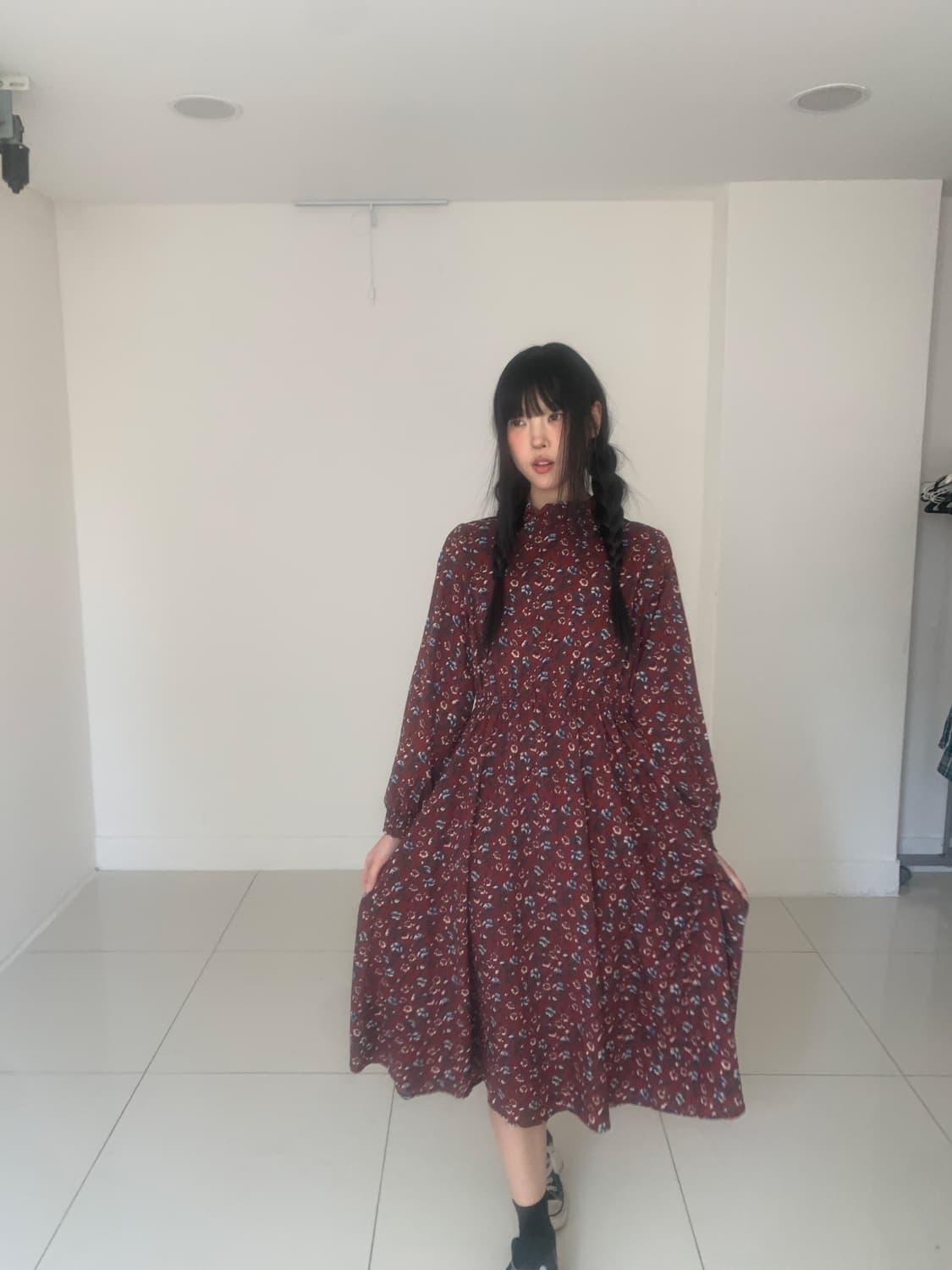 Oriental highneck floral dress 상품이미지10