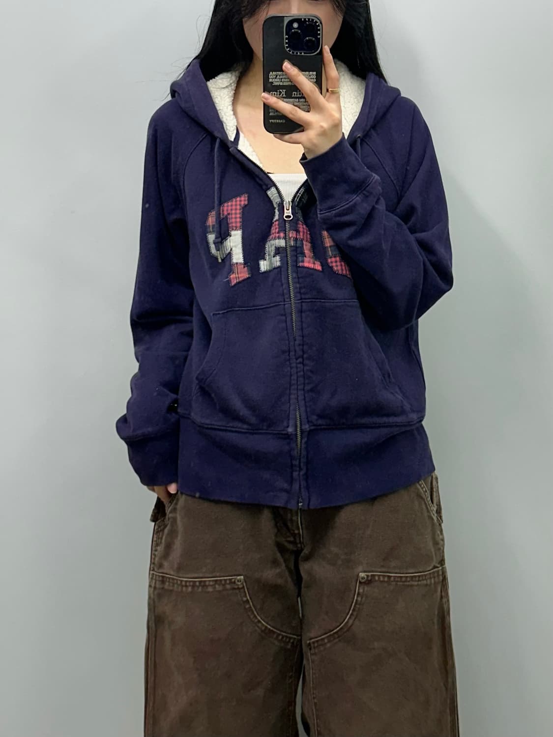 Gap 갭 양털 네이비 후드집업 상품이미지1