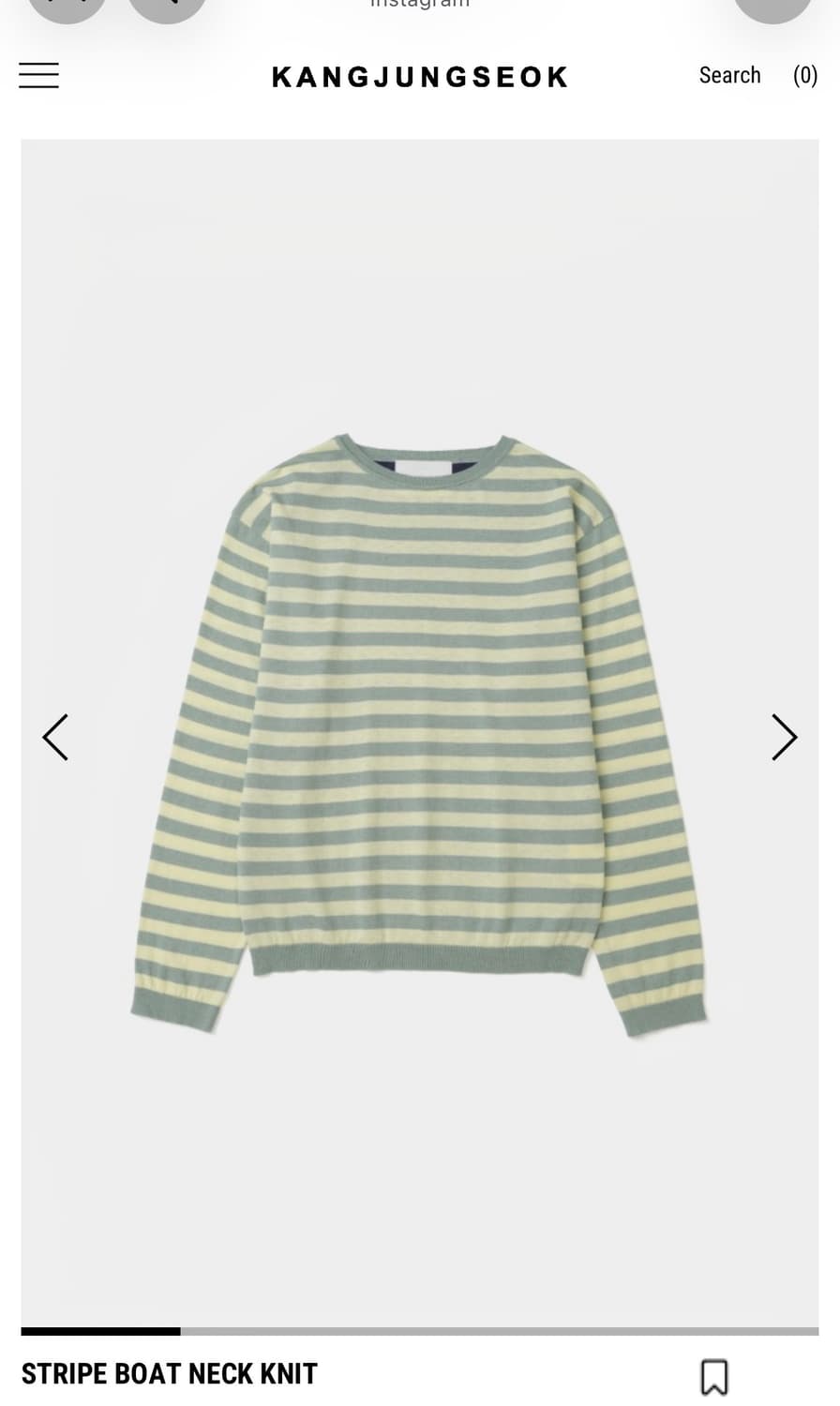 48)  강정석 STRIPE BOAT NECK KNIT 옐로우 상품이미지1