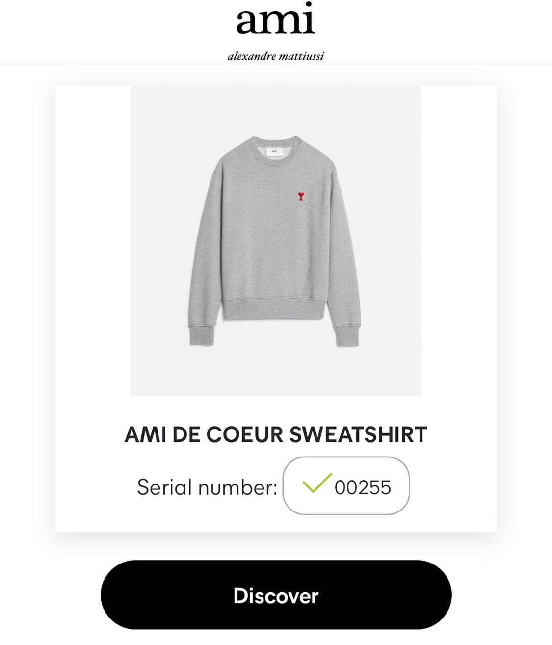 AMI 아미 스몰 하트 로고 크루넥 맨투맨 L 상품이미지8
