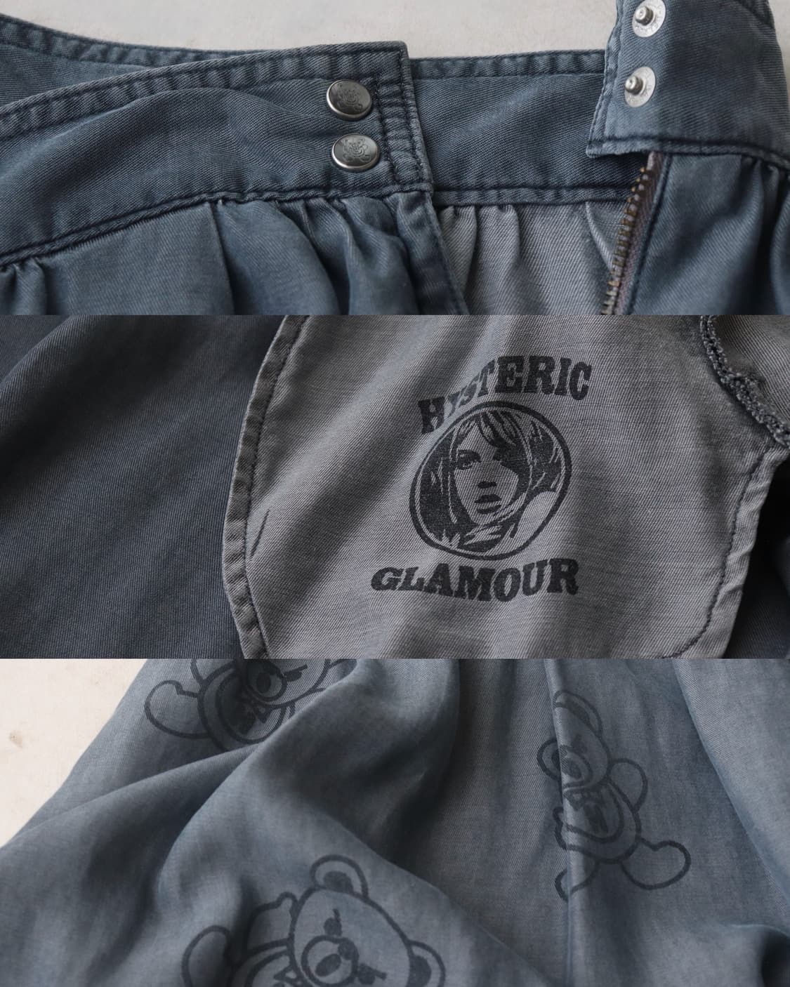 [Hysteric Glamour] Blue Fuckbear Skirt 상품이미지8