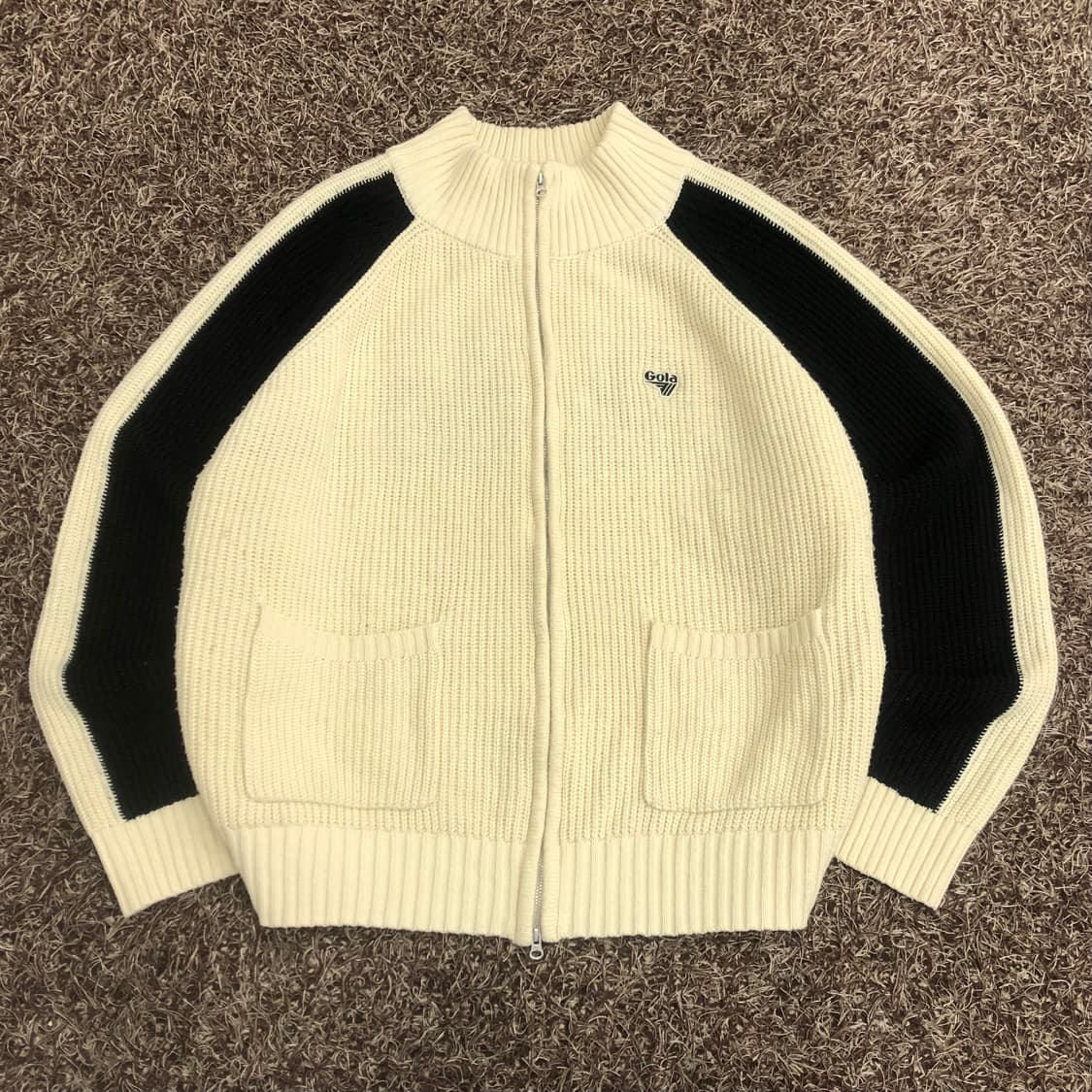 골라 Gola 백로고 니트 집업 자켓 상품이미지1
