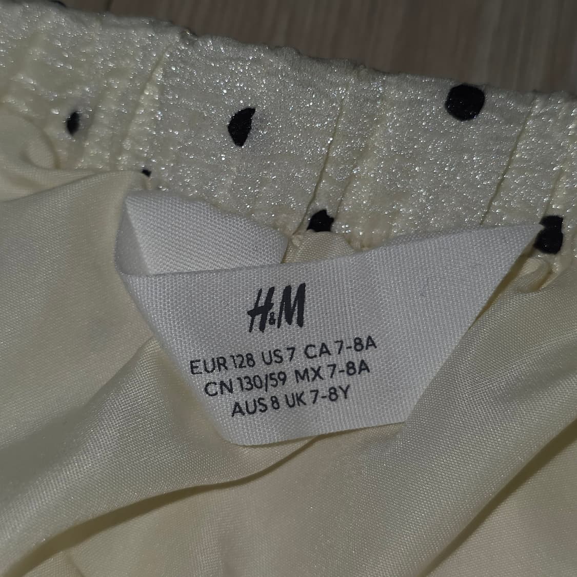 h&m 유럽판빈티지)크림색 모리걸 글리터 도트패턴 캉캉 스커트 상품이미지4