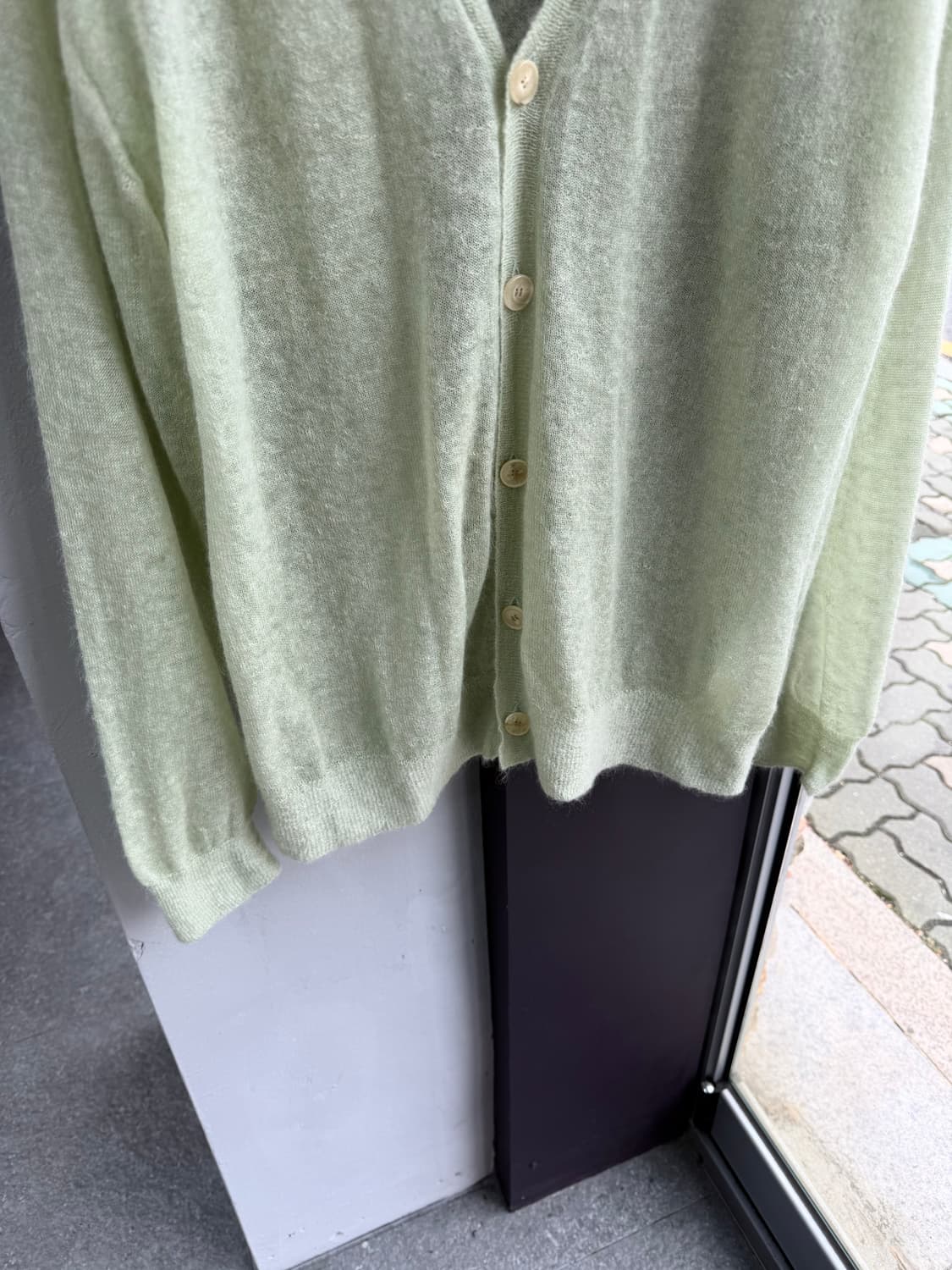 5/ 오라리 24SS 키드 모헤어 시어 니트 가디건 상품이미지5