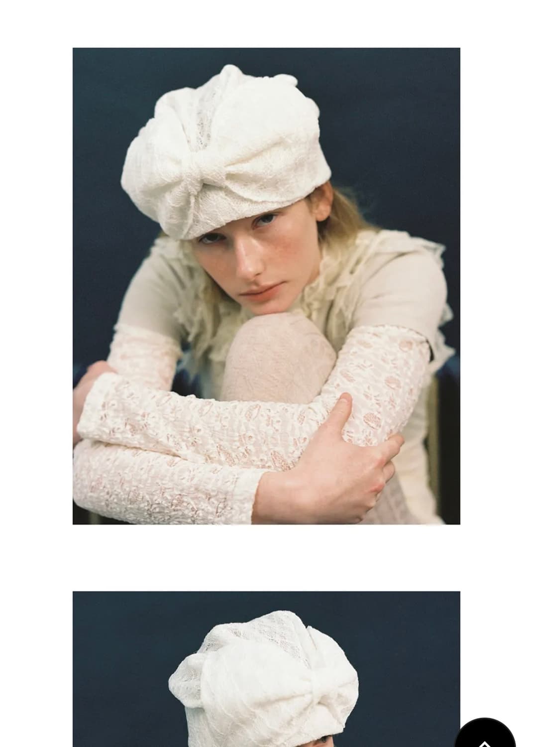 어썸니즈 터번햇 리본 레이스 화이트 상품이미지1