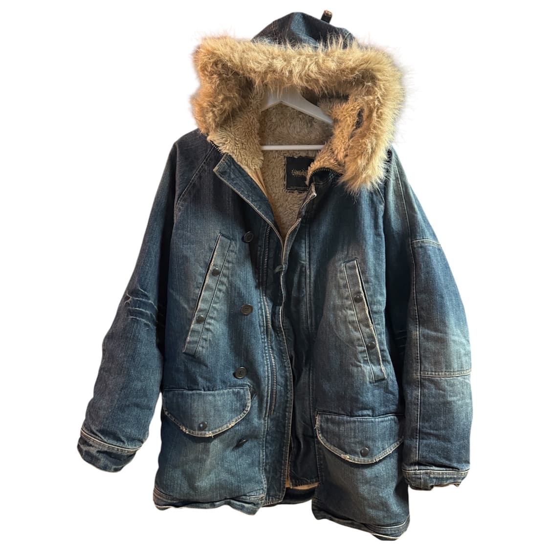 04aw 데님 패치 다잉 n3b 퍼자켓 상품이미지1