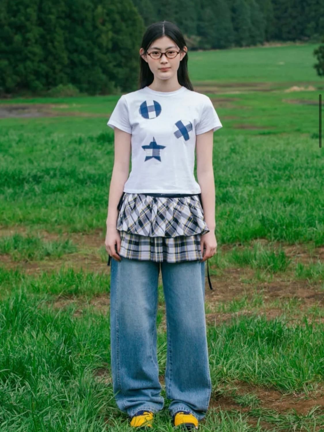 오헤시오 체크 스커트 상품이미지5