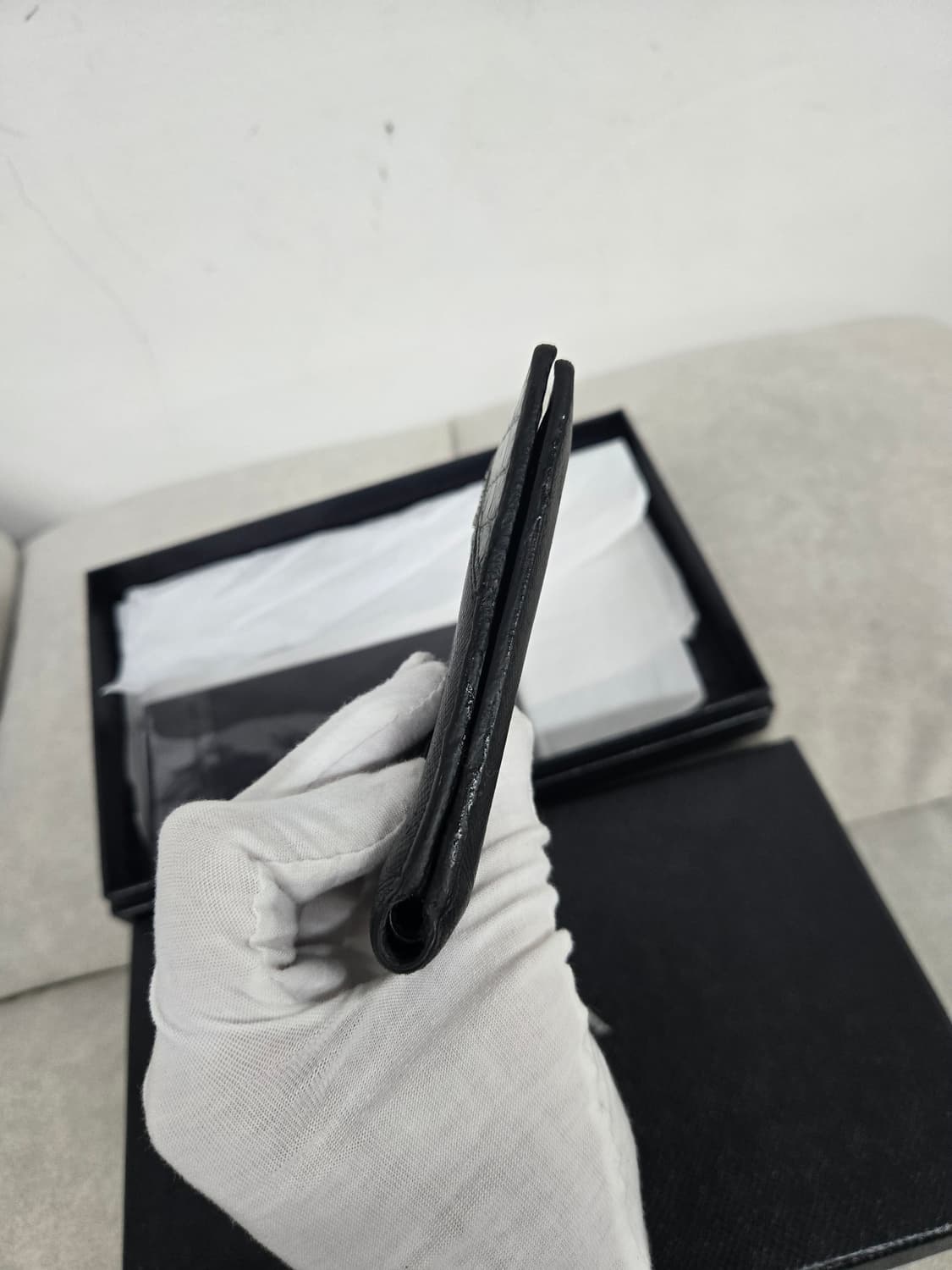 [보증서 정품]프라다 크로커다일 반지갑 상품이미지2