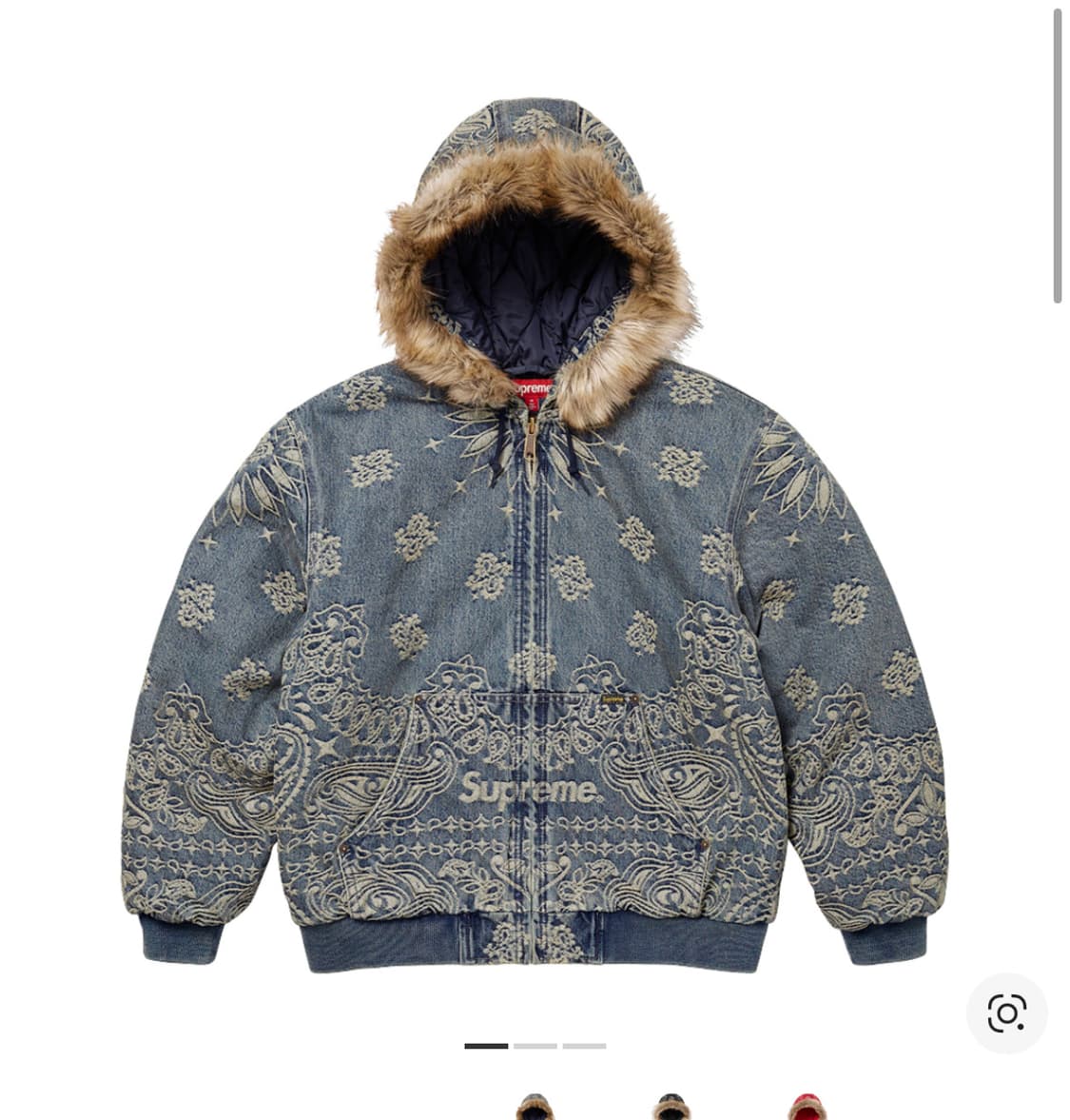 슈프림 반다나 자카드 데님 워크자켓 후드집업 L 상품이미지1