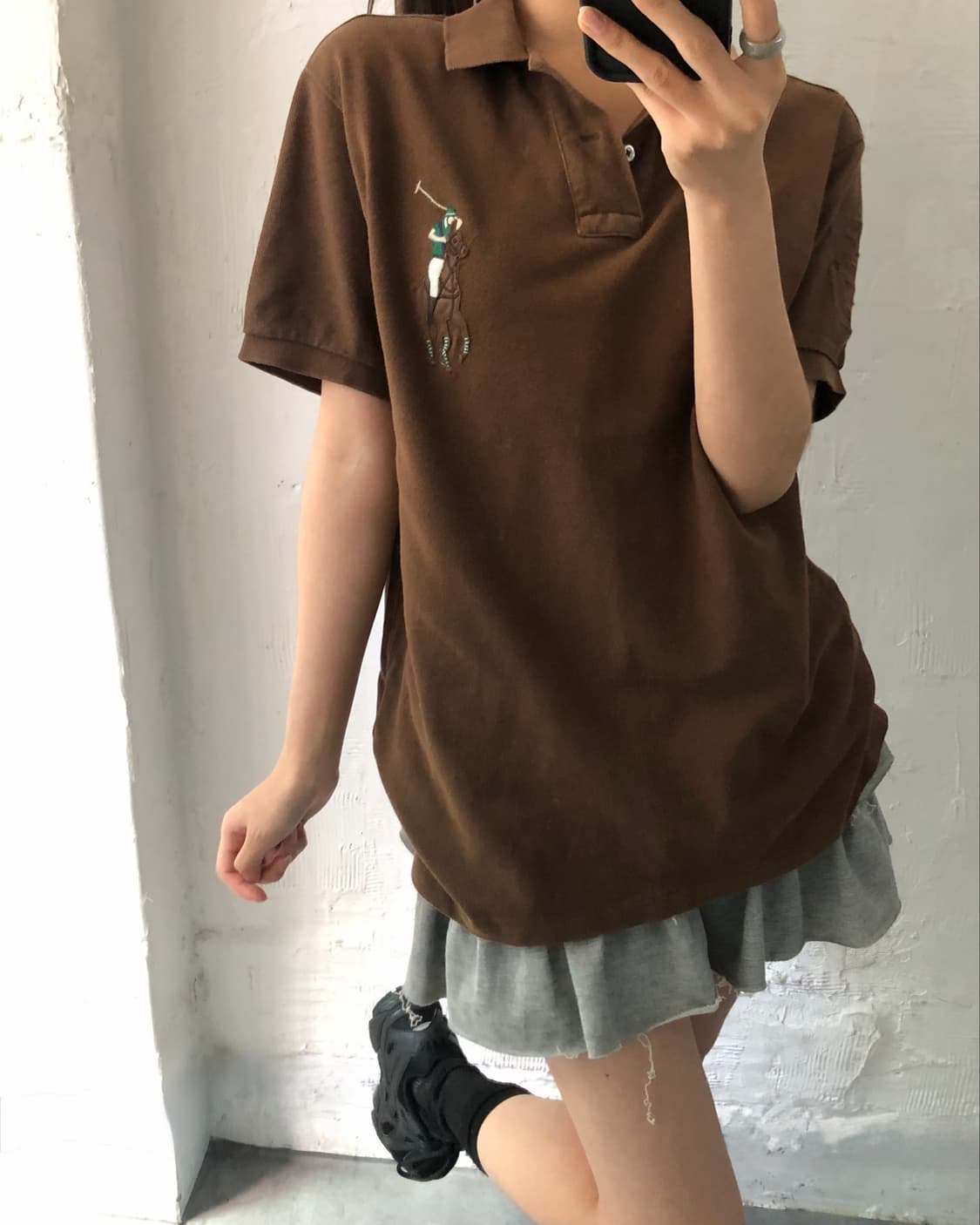 Polo 폴로 랄프로렌 브라운 빅포니 코튼 PK 카라티셔츠 상품이미지5