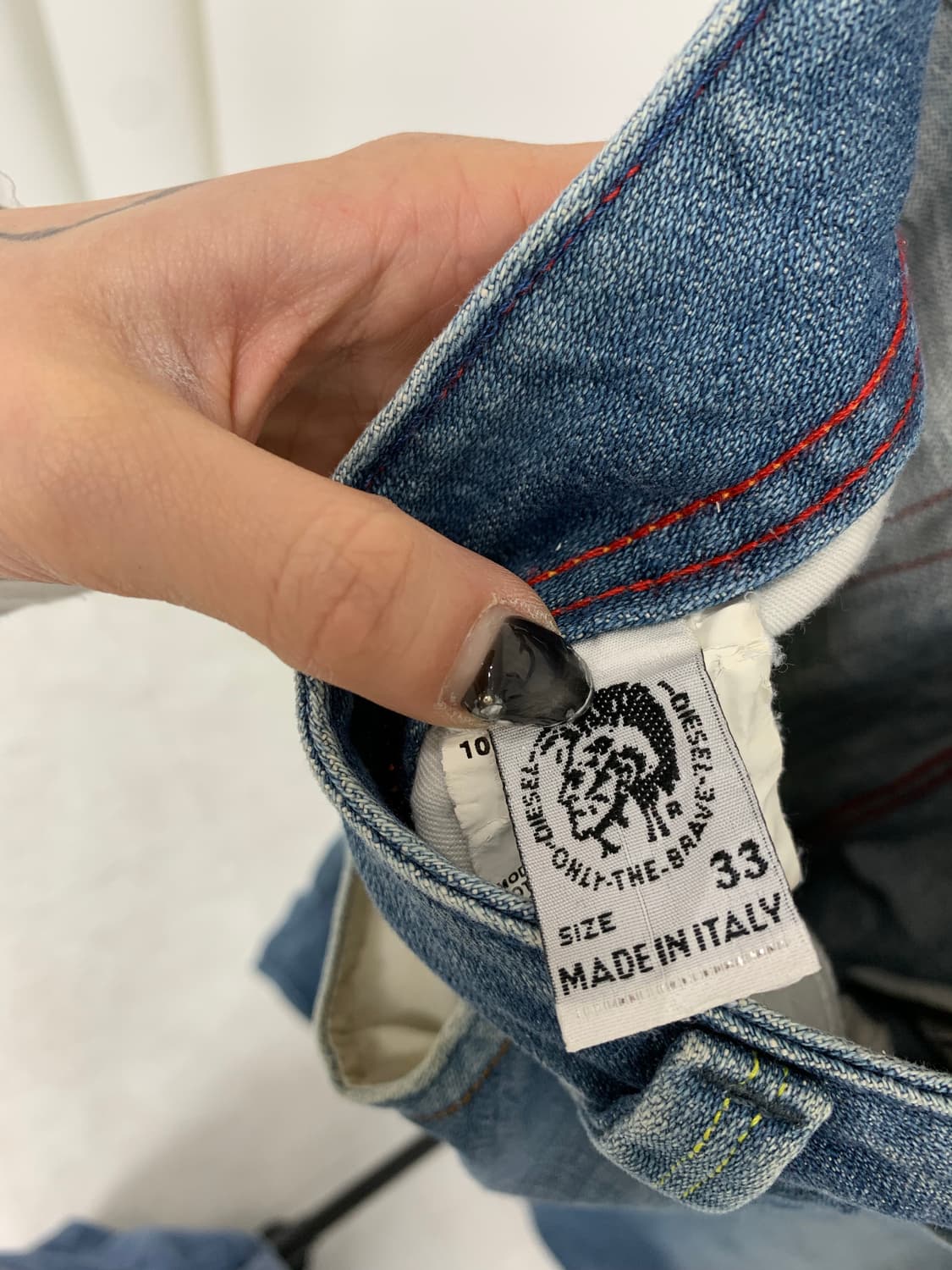 디젤 레드 스티치 일자진 상품이미지6