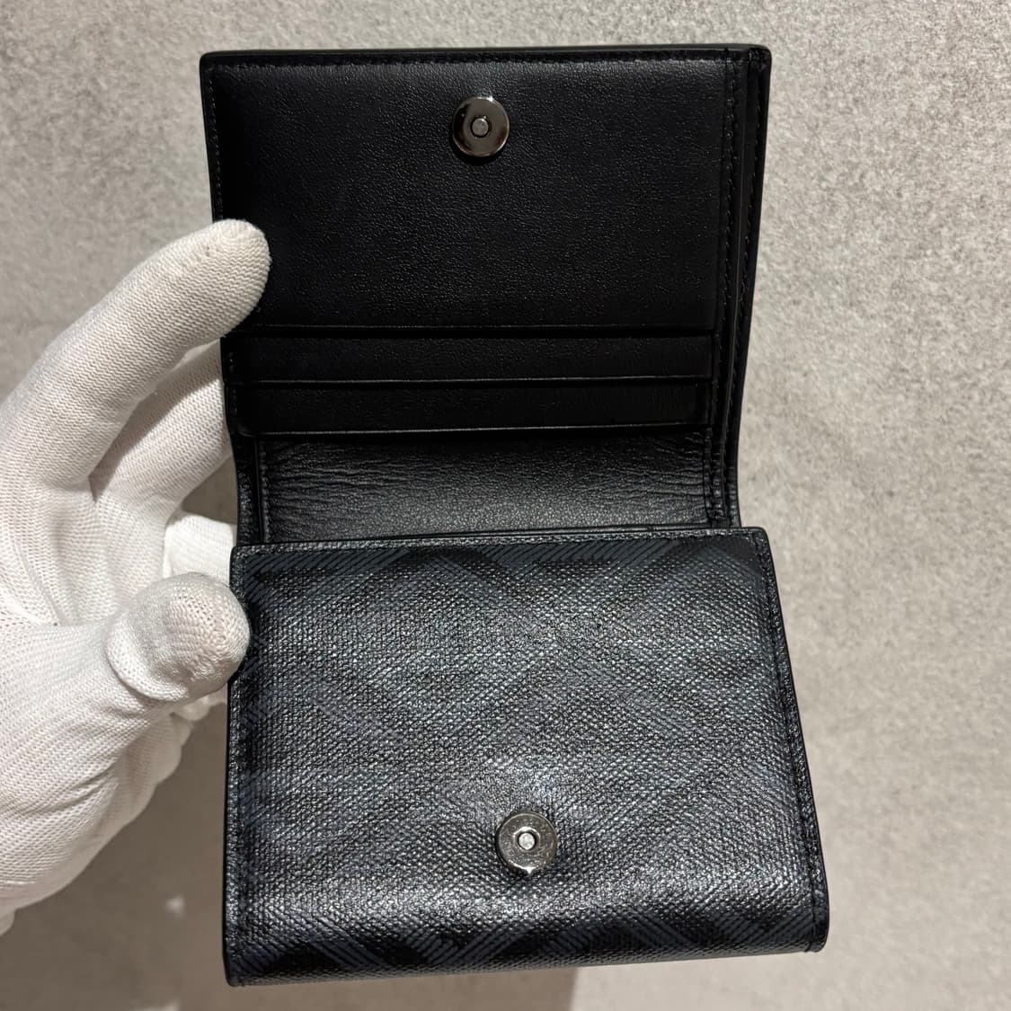 S OS사이즈 디올 CD 다이아 3단 반지갑 블랙 상품이미지7