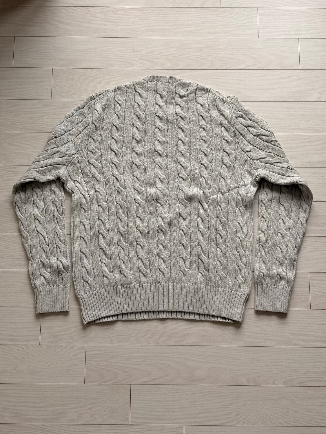 폴로 랄프로렌 꽈베기 니트 연그레이 M 상품이미지2