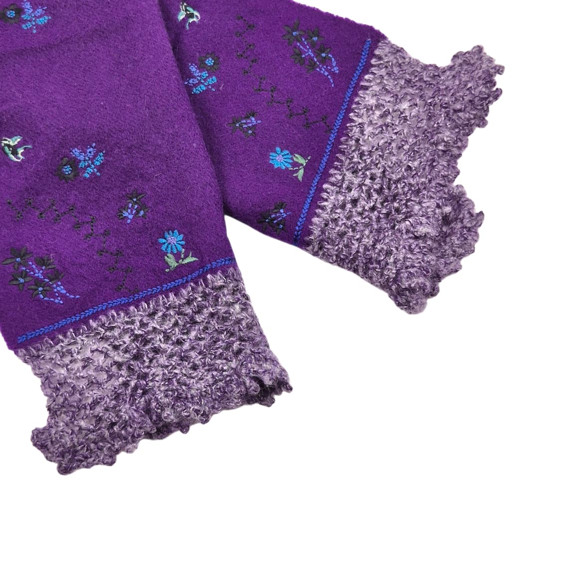 06s 안나수이 울 100% 퍼플 레이스 자수 머플러 상품이미지4