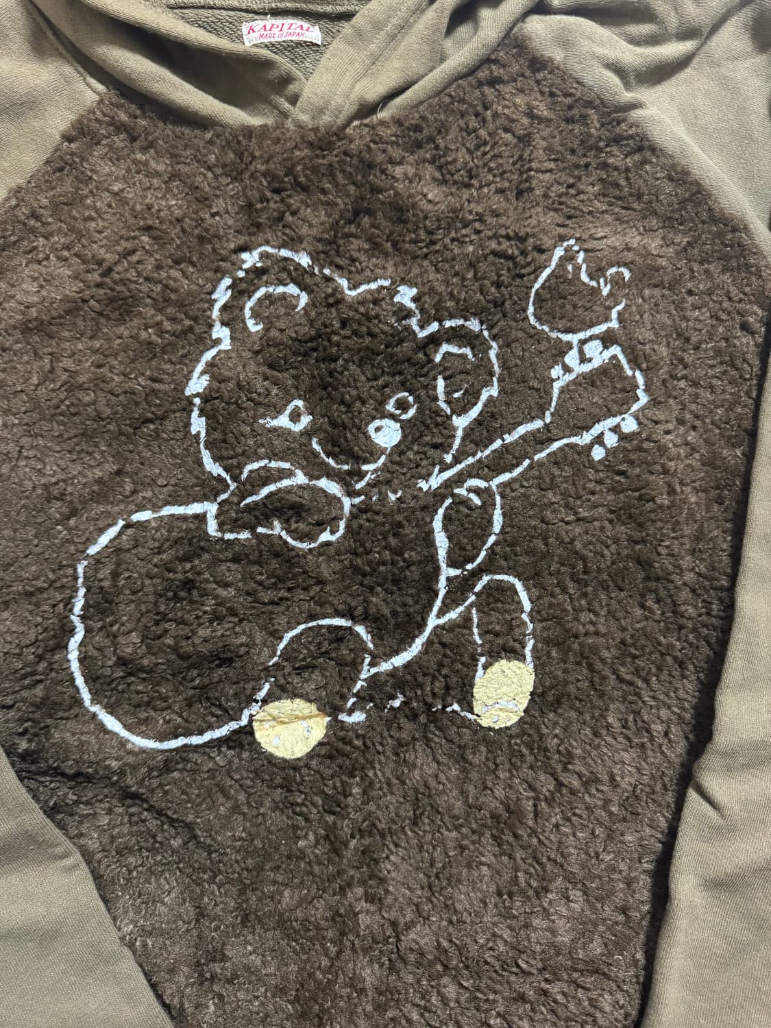 [2]캐피탈 30 플리스 x 퍼 그리즐리 후드 스웨트셔츠 카키 상품이미지4