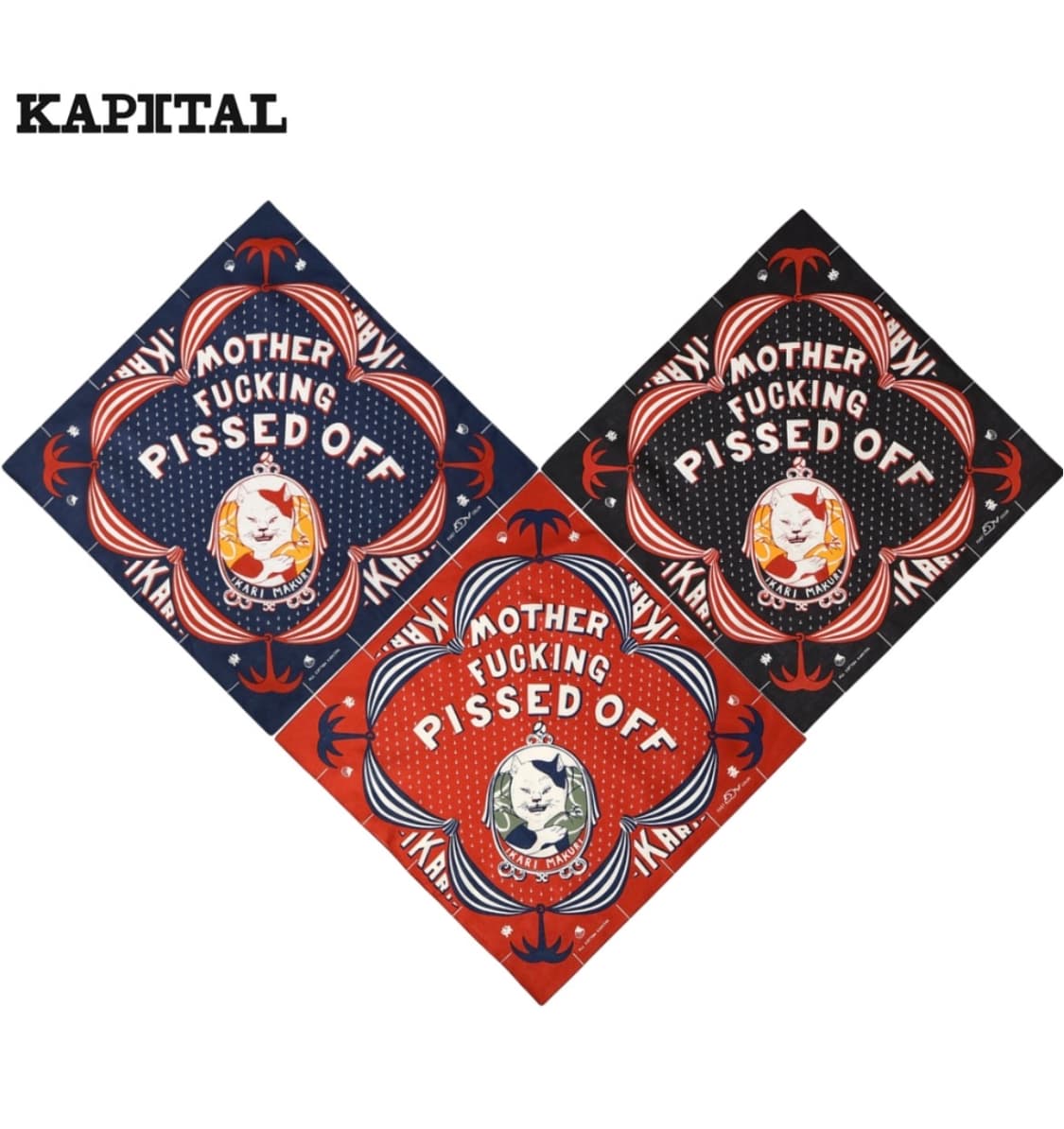 캐피탈 고양이 반다나 스카프  [kapital bandana] 상품이미지1