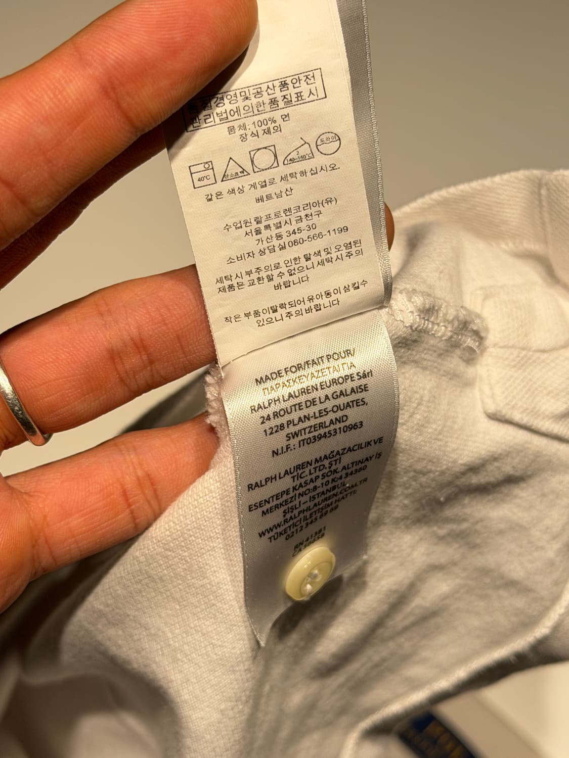 폴로 랄프로렌 화이트 반팔 M 상품이미지3