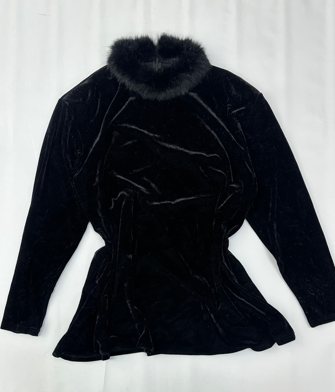 🖤퍼 포인트 벨벳 셋업🖤 고스로리 공겜여주 럭셔리 블랙 지뢰계 코디 상품이미지3