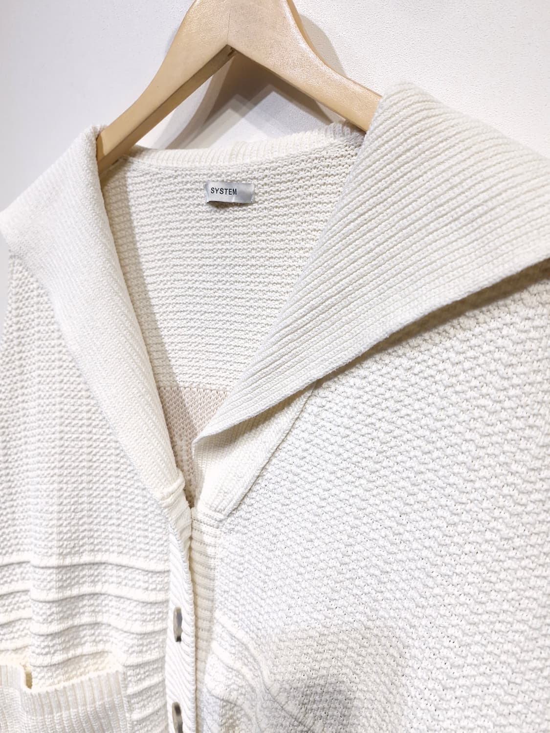 SYSTEM 시스템 23년 린넨블렌드 세일러 칼라 가디건 아이보리 상품이미지5