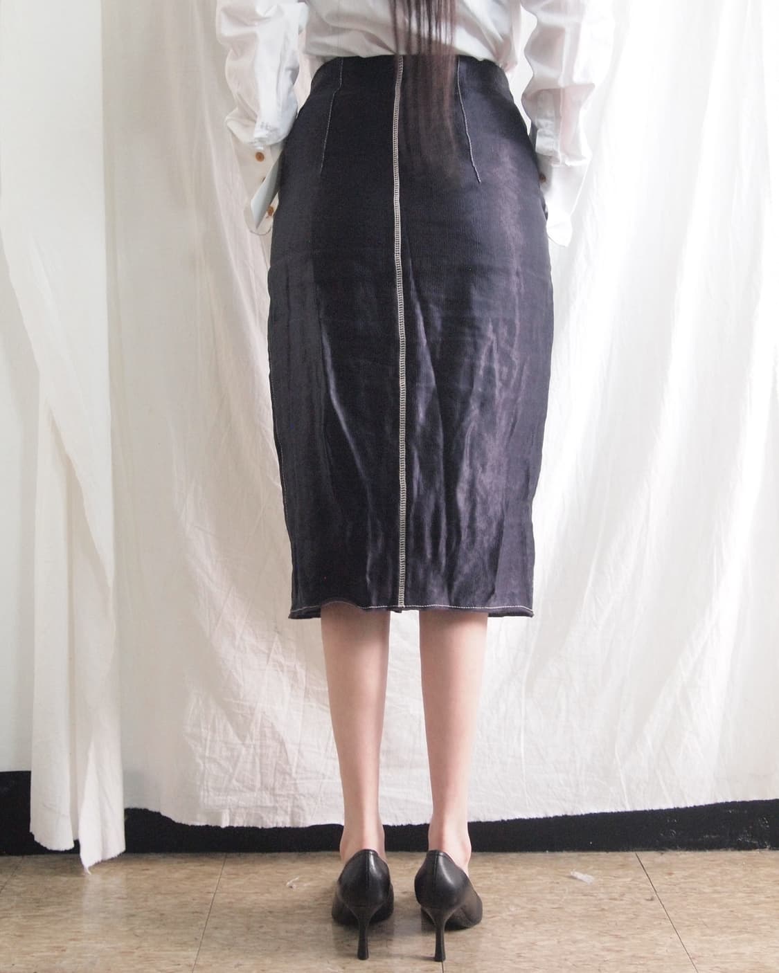 랑방 15ss 퍼플 미디스커트 상품이미지3