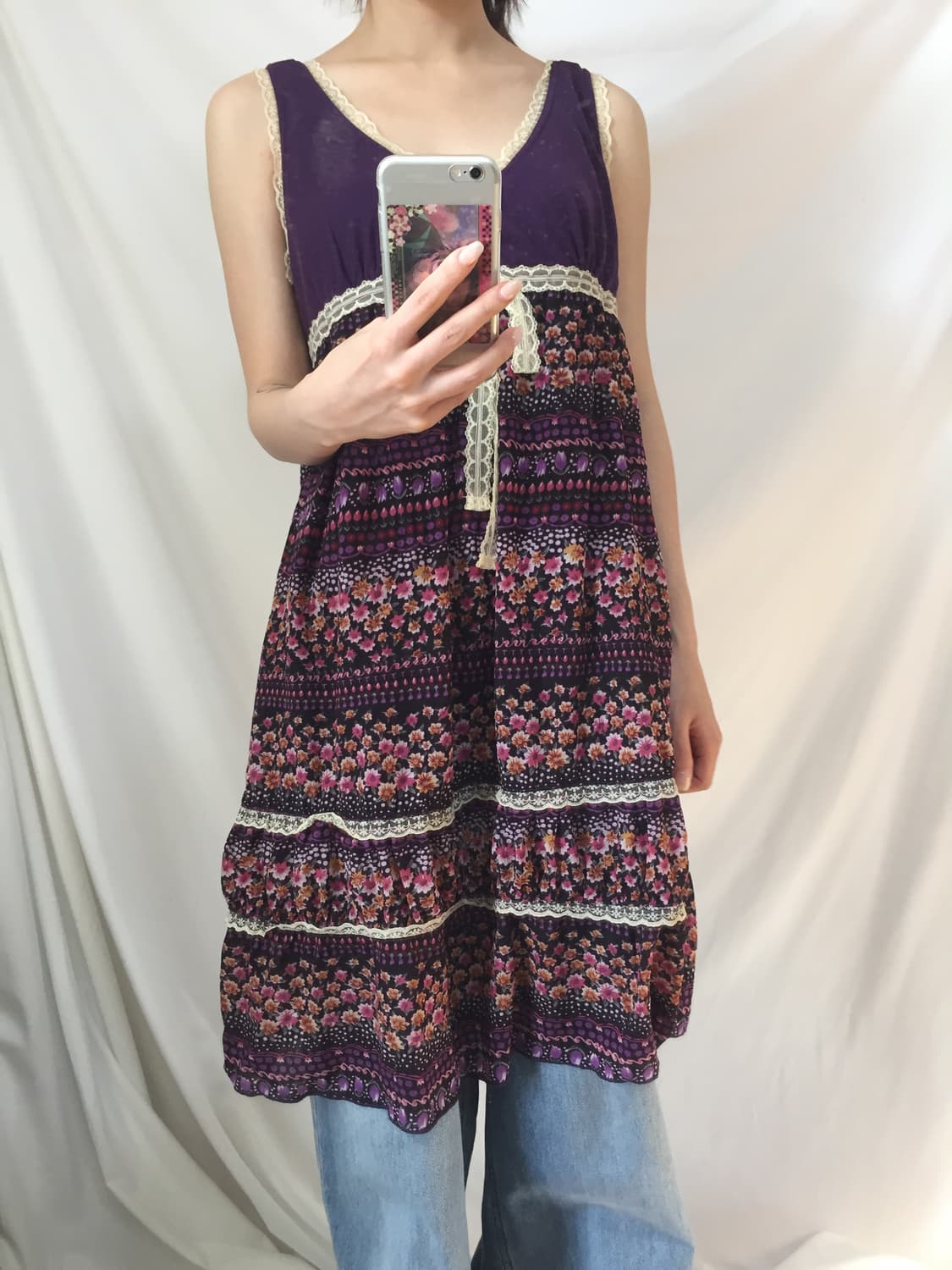 레이스 꽃무늬 레이어드 원피스 상품이미지6