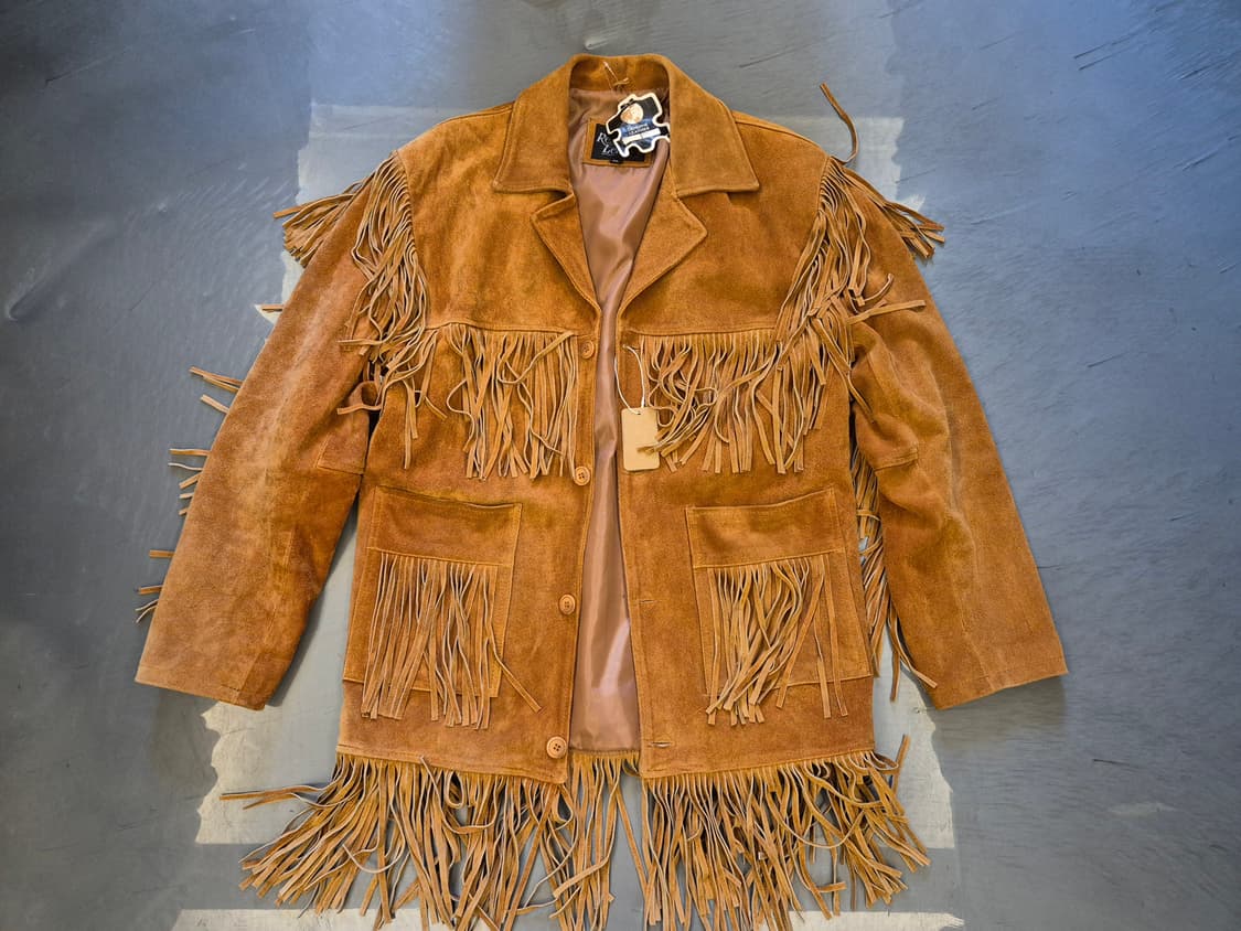 90s Real Leather 스웨이드 프린지 자켓 상품이미지1