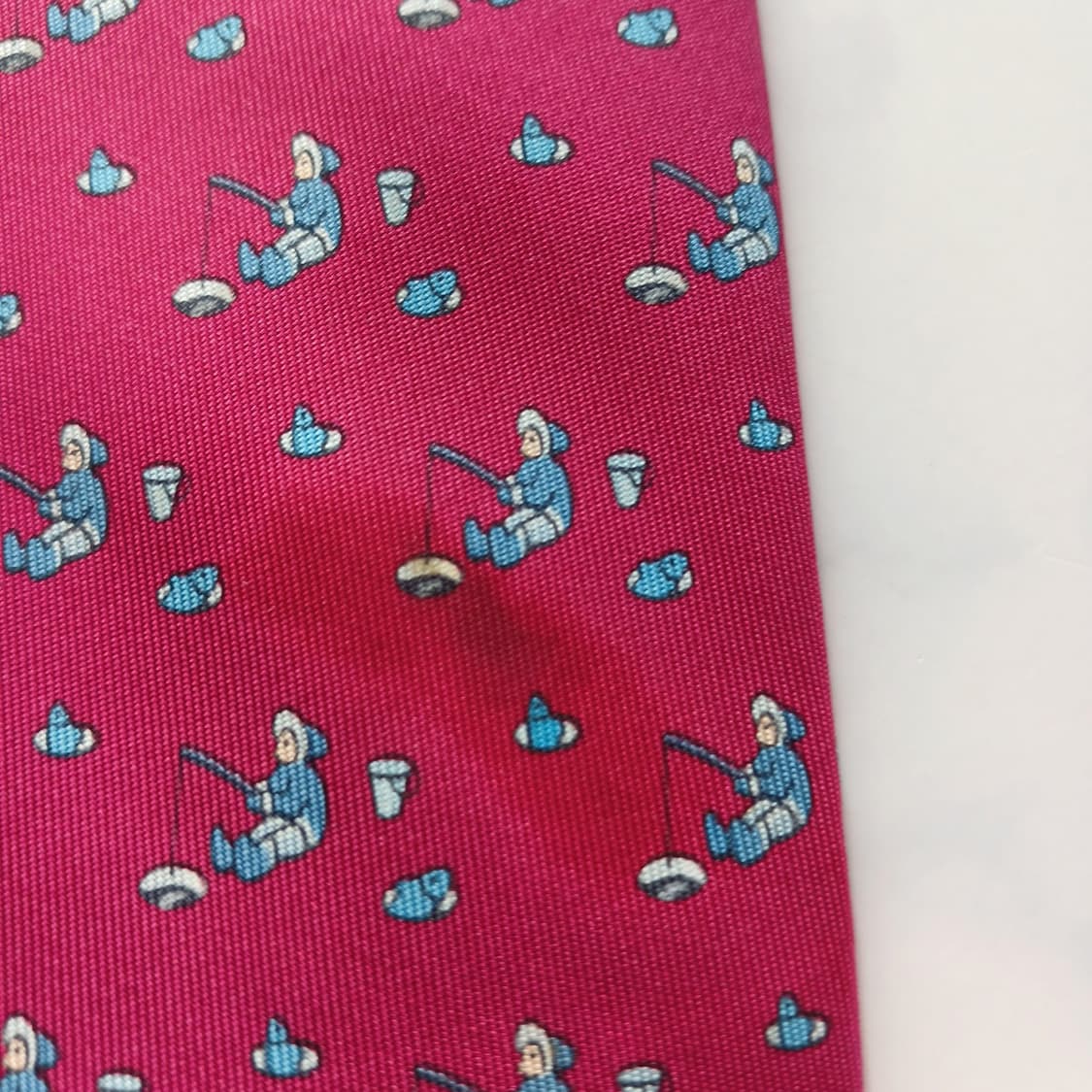 에르메스 실크 핫핑크 에스키모패턴 넥타이 9.2cm A-등급 A18754 상품이미지7