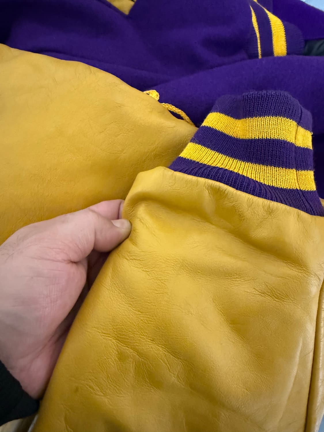 USA 바시티 소가죽자켓 상품이미지5