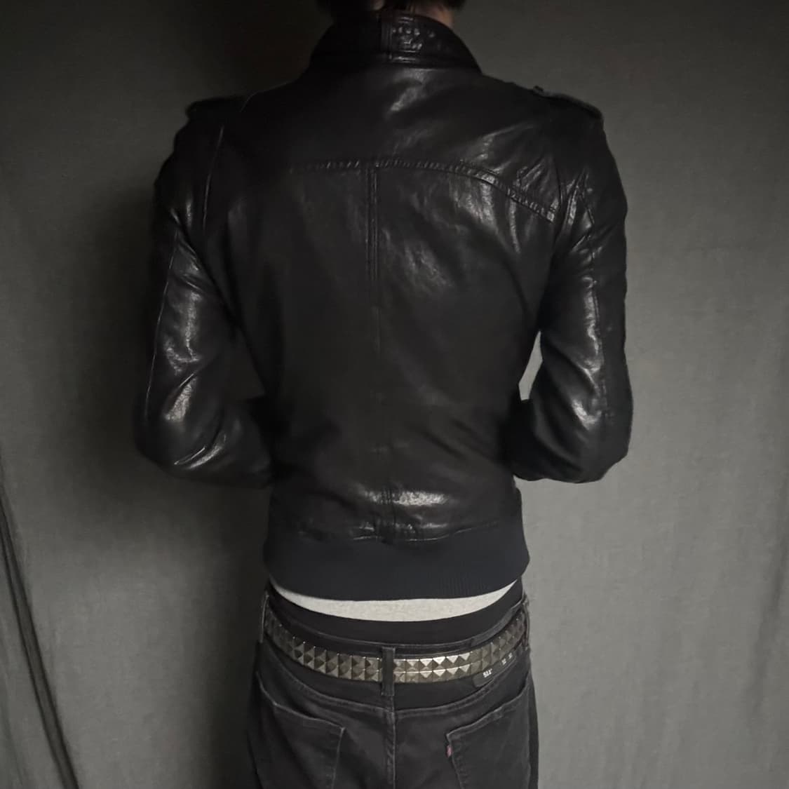 lamb skin pocket leather jacket 상품이미지6
