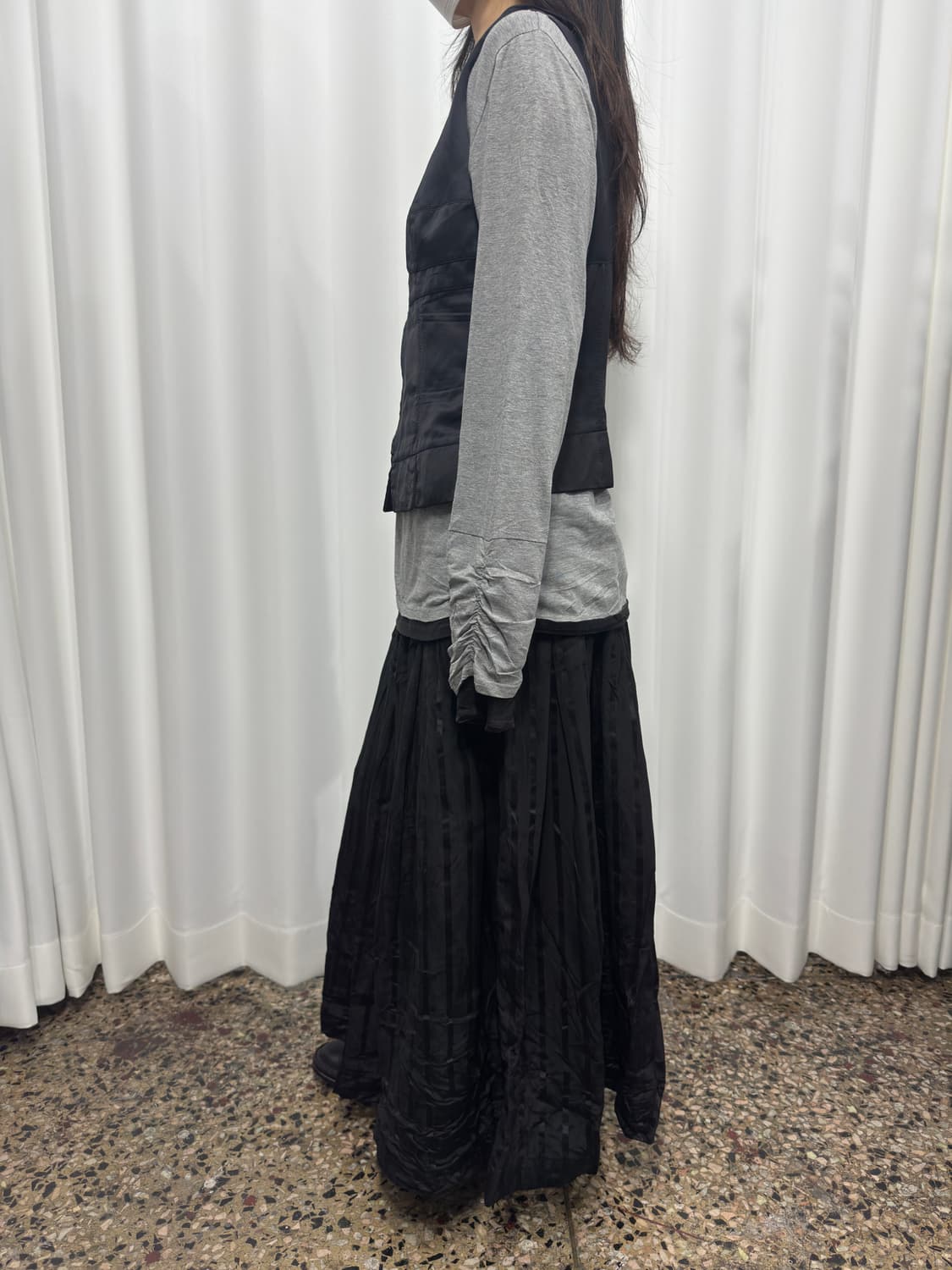 velvet design maxi skirt 상품이미지5