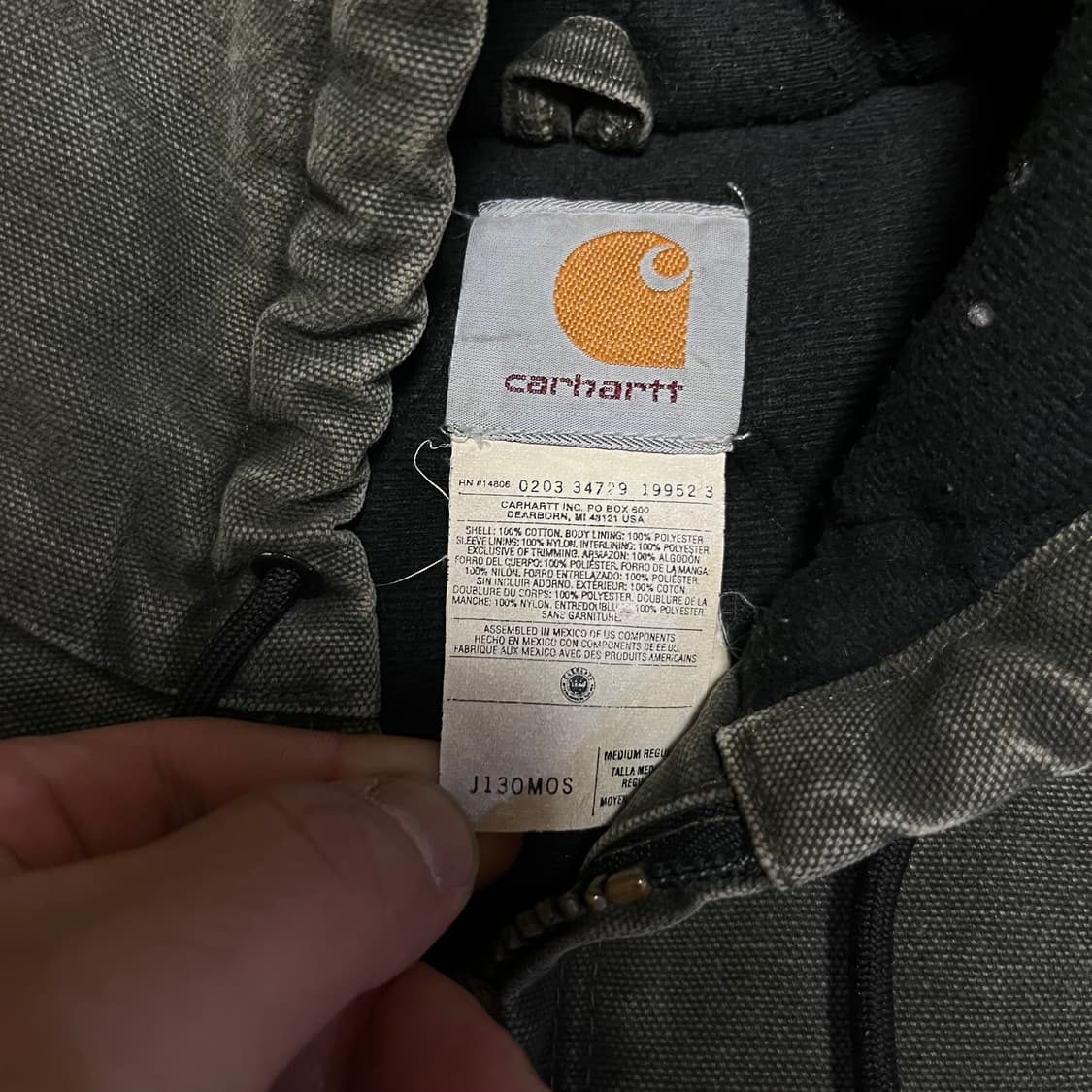 [M] 00s 빈티지 칼하트 J130 액티브 자켓 MOS 상품이미지4