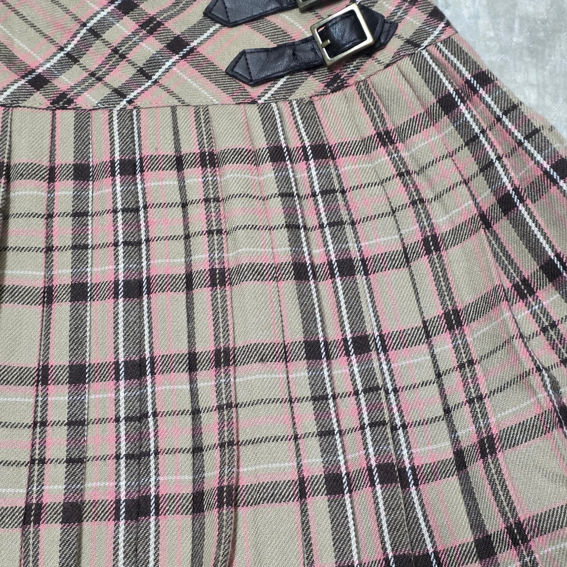 라떼갸루 핑크 브라운 버클 스커트 큐롯 히메 라떼 갸루 엑시즈팜트랄라라 상품이미지3
