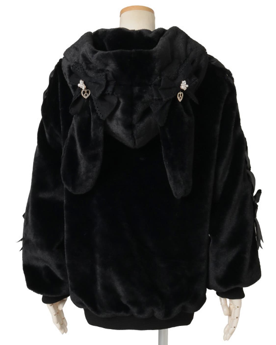 리즈리사 리본 토끼 퍼파카 상품이미지2